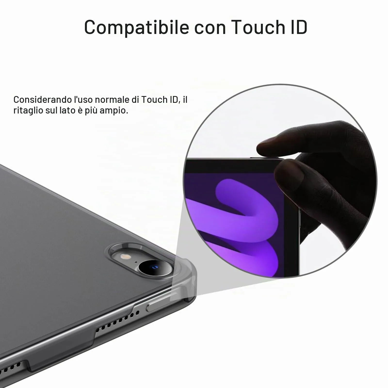JETech Custodia per iPad mini A17 Pro/6ª Gen, Grigio Siderale - immagine 7