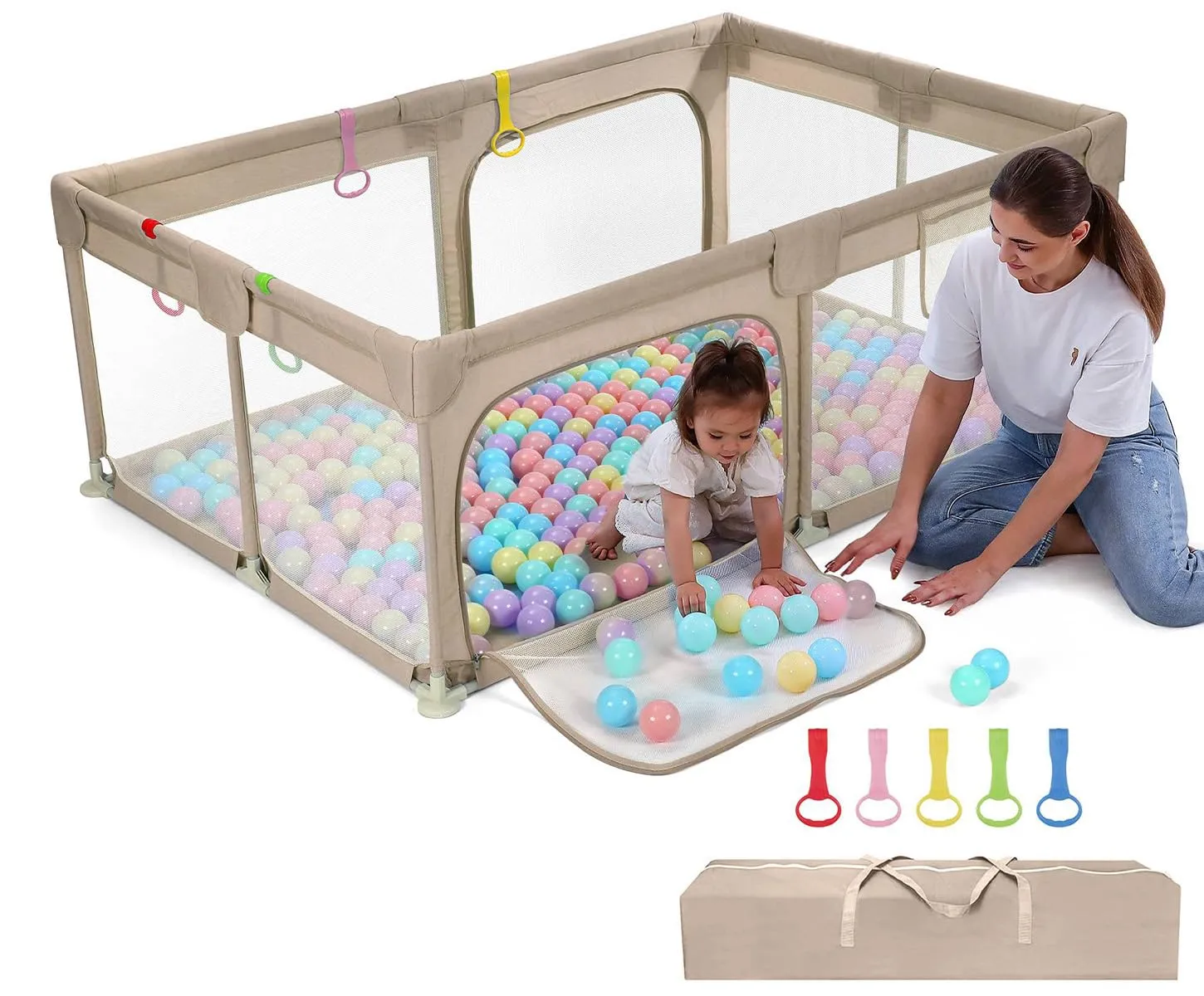 Dripex Box Recinto per Bambini e Neonati, Medium, Caffè - immagine 1