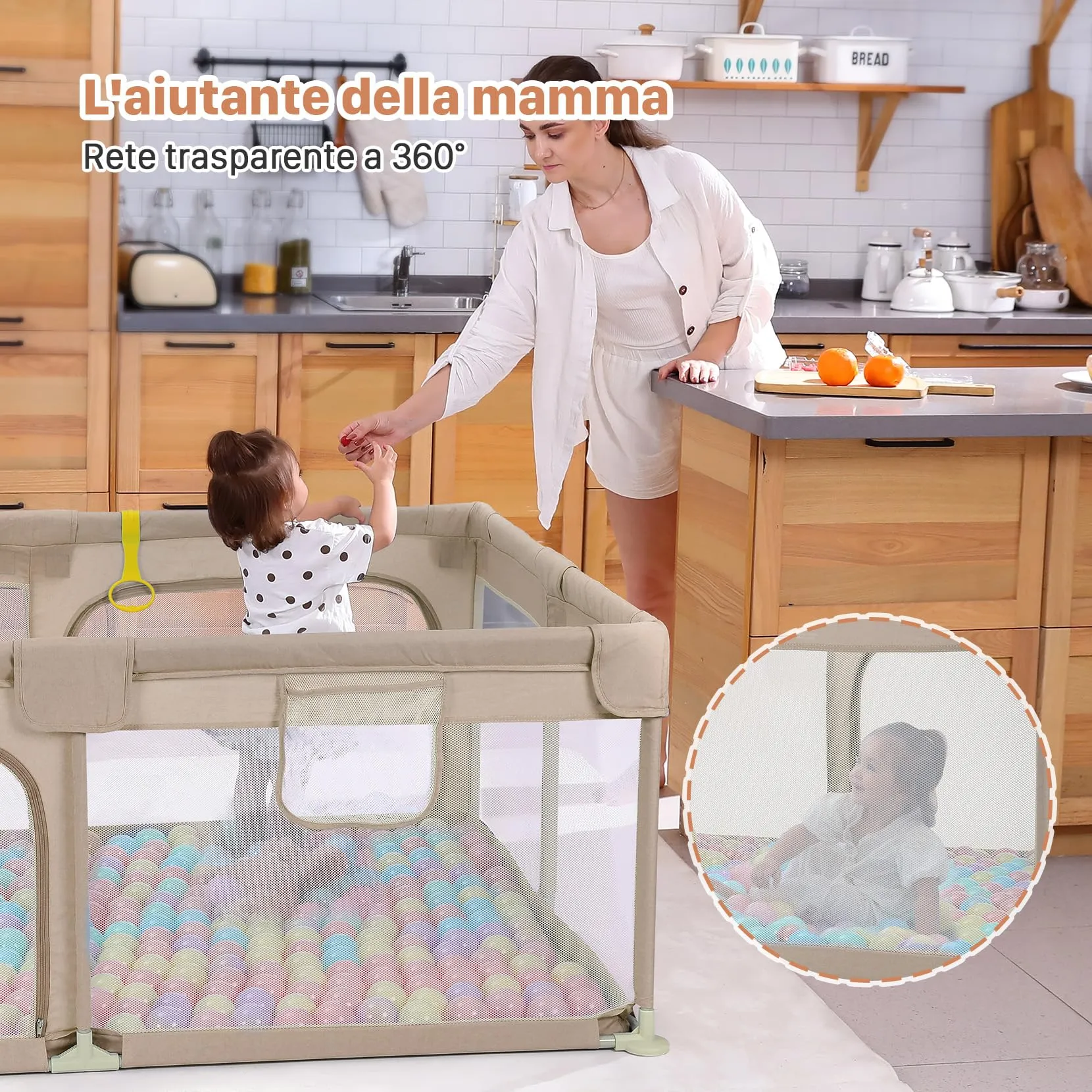 Dripex Box Recinto per Bambini e Neonati, Medium, Caffè - immagine 5
