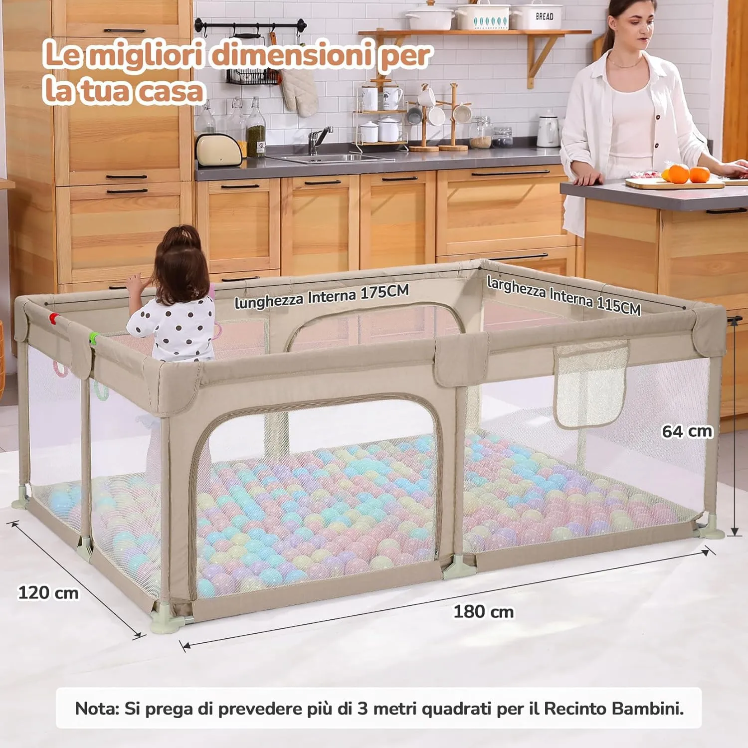 Dripex Box Recinto per Bambini e Neonati, Medium, Caffè - immagine 7