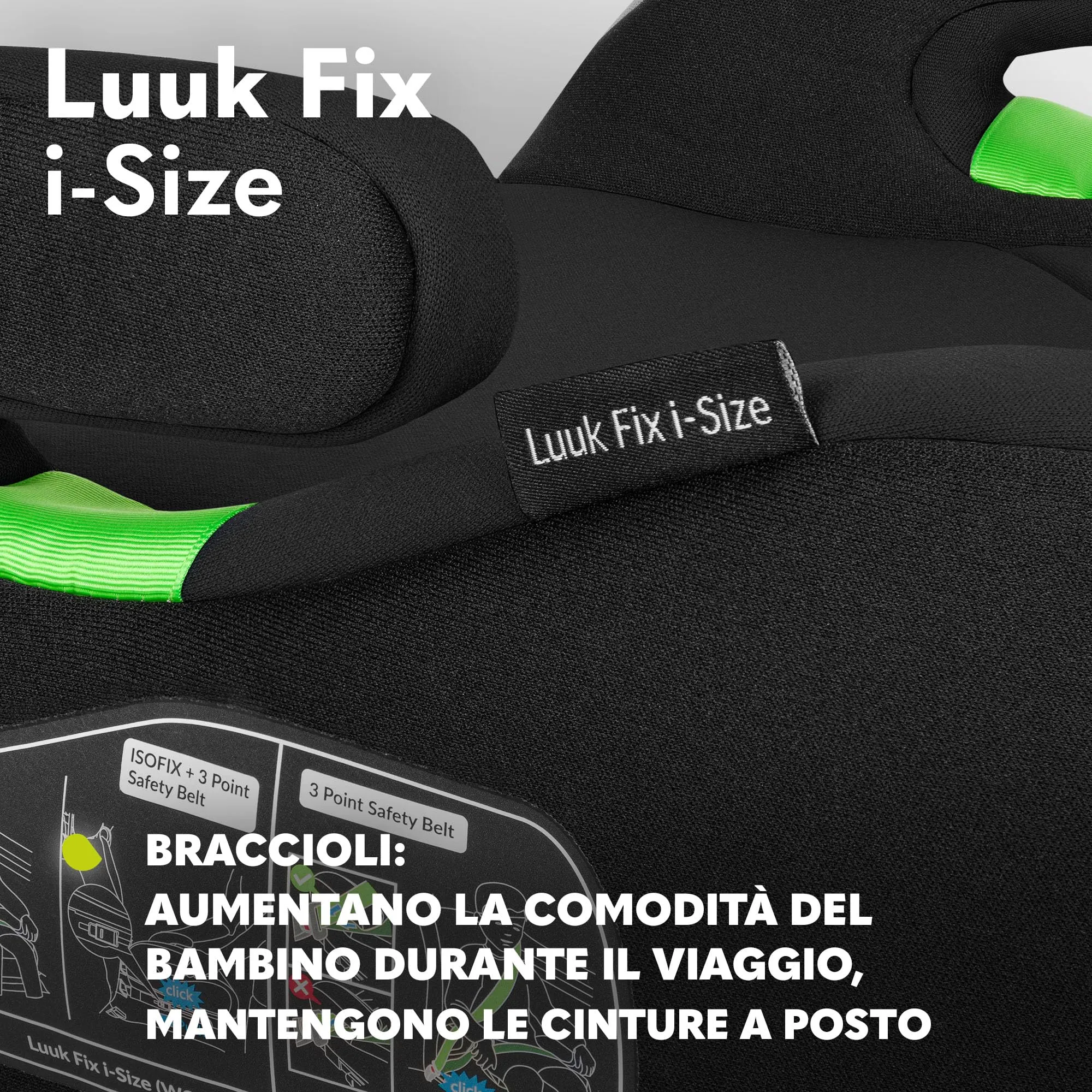Lionelo Luuk Fix i-Size Rialzo Auto ISOFIX per Bambini 125-150 cm - immagine 3