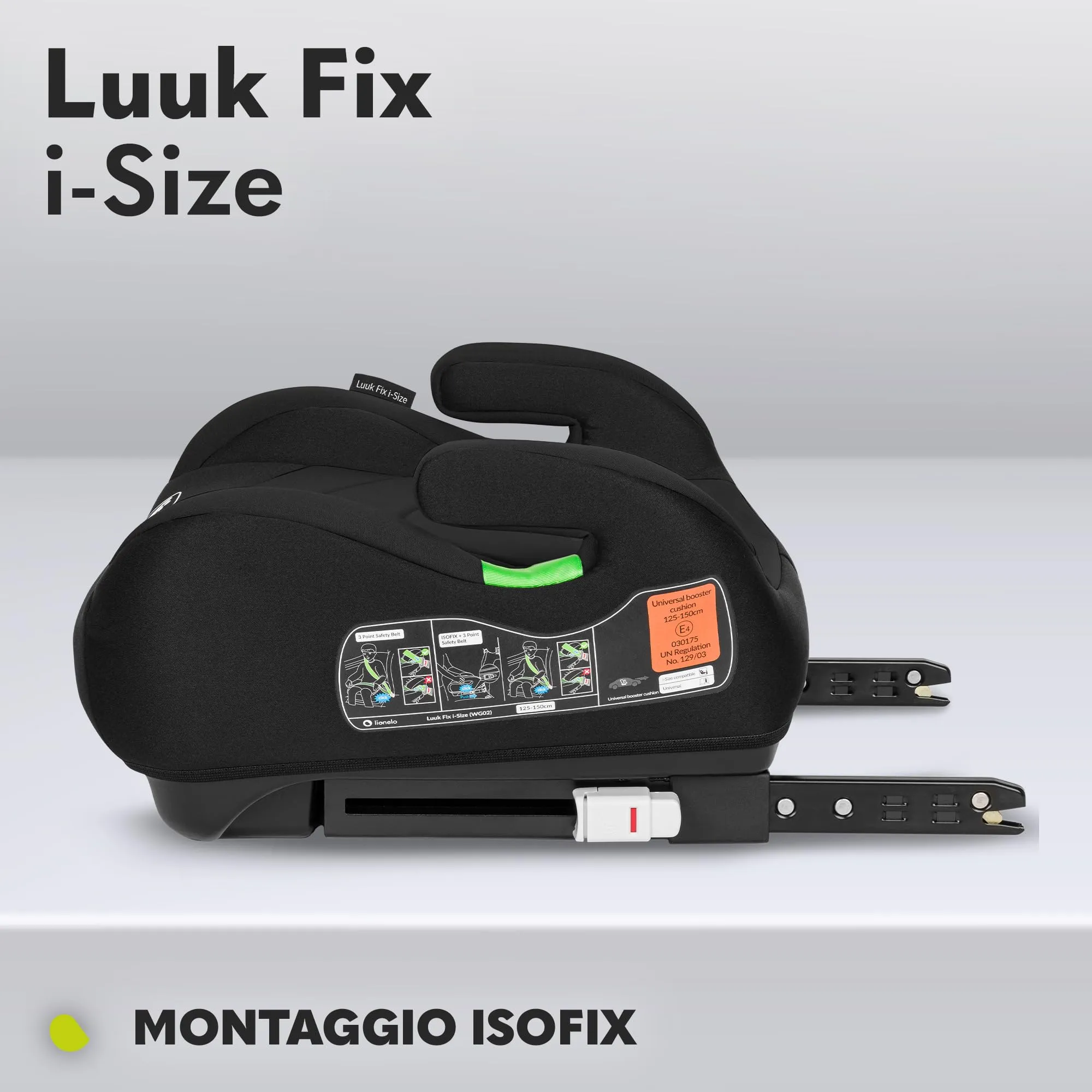 Lionelo Luuk Fix i-Size Rialzo Auto ISOFIX per Bambini 125-150 cm - immagine 4