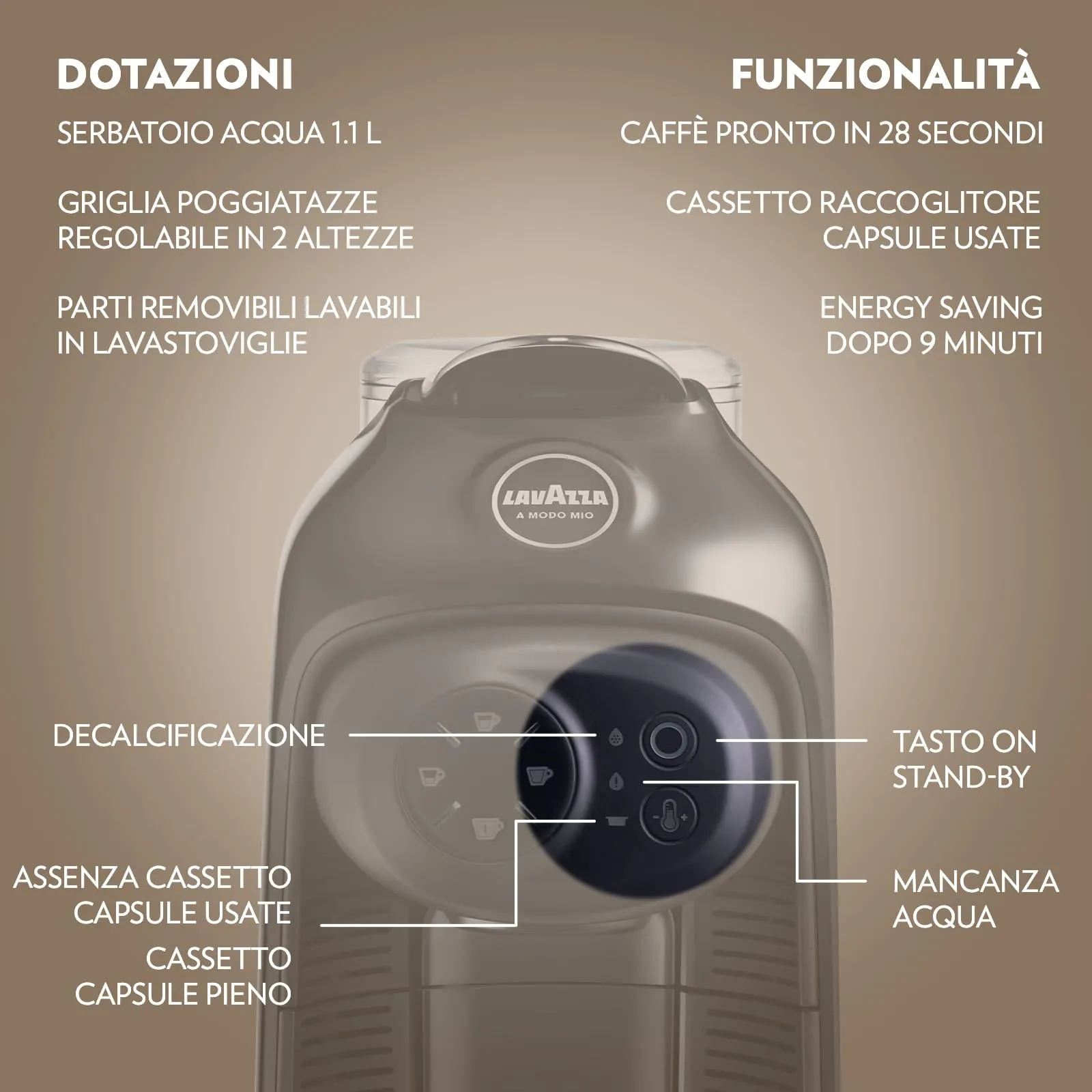 Lavazza A Modo Mio Macchina Caffè Idola, Nera - immagine 4