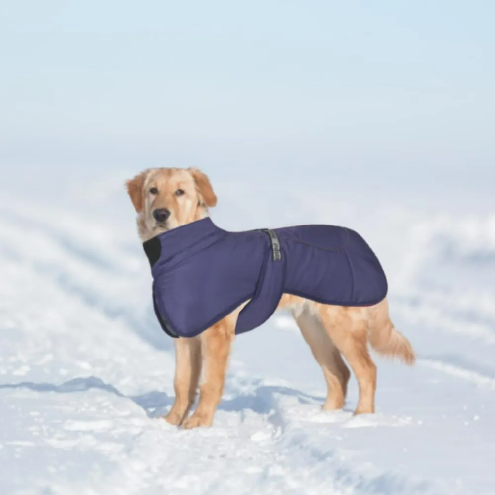 DoggieKit Giacca Impermeabile e Antivento per Cani, Calda per Inverno con Strisce Riflettenti e Foro per Imbracatura, Taglia XL, Navy - immagine 7
