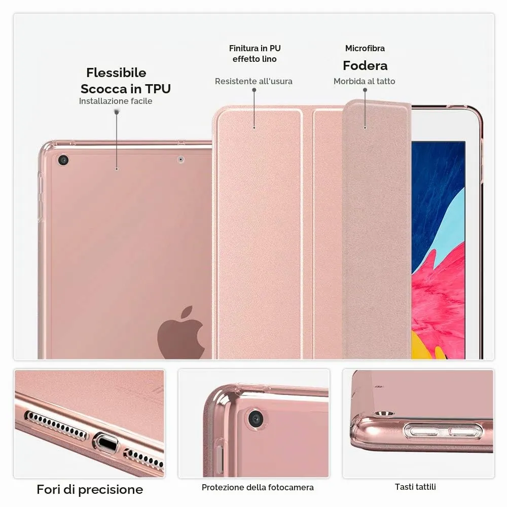 MoKo Cover for iPad 9th/8th/7th Gen 10.2" (2019/2020/2021), Rose Gold - immagine 4