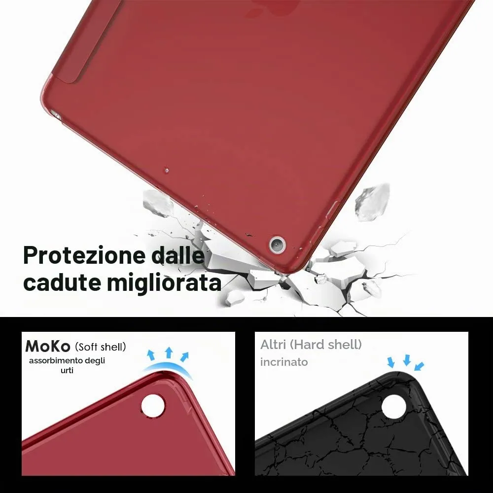 MoKo Cover for iPad 7th, 8th, 9th Generation 10.2" (2019/2020/2021), Rosso - immagine 3