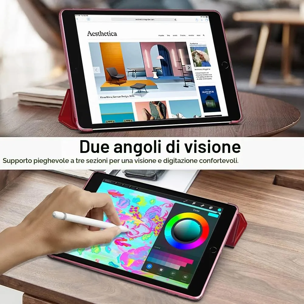 MoKo Cover for iPad 7th, 8th, 9th Generation 10.2" (2019/2020/2021), Rosso - immagine 5