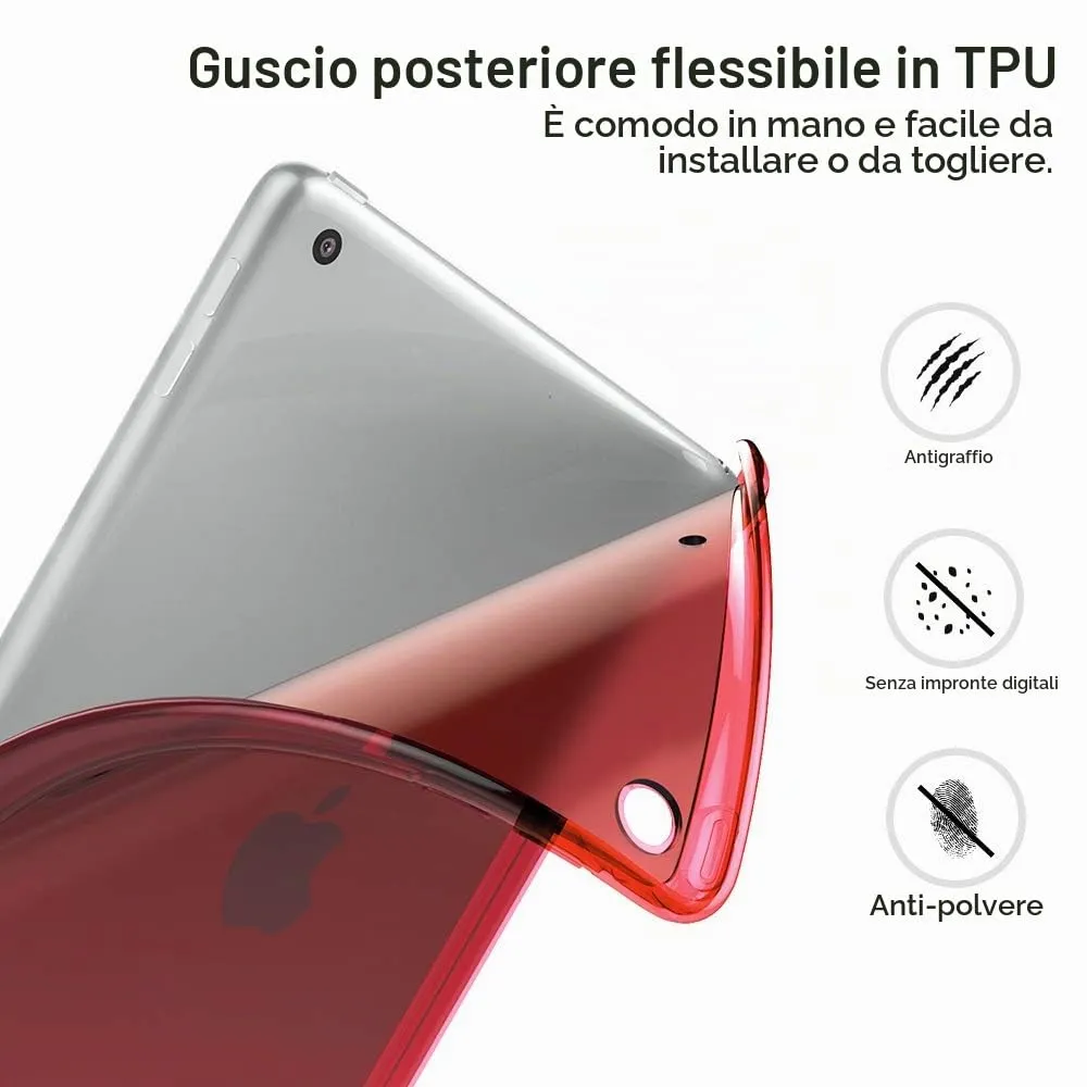 MoKo Cover for iPad 7th, 8th, 9th Generation 10.2" (2019/2020/2021), Rosso - immagine 6