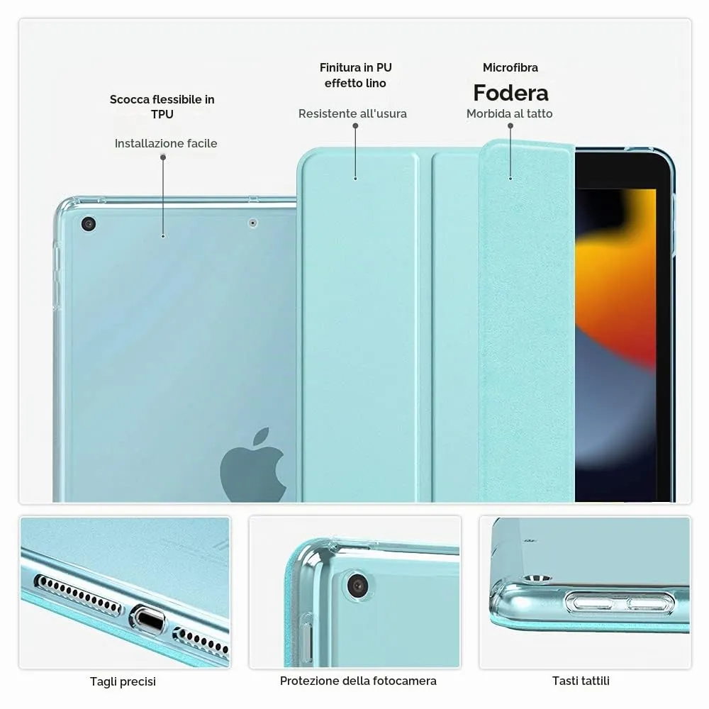 MoKo Cover for iPad 9th/8th/7th Gen 10.2" (2019-2021), Cielo Blu - immagine 4