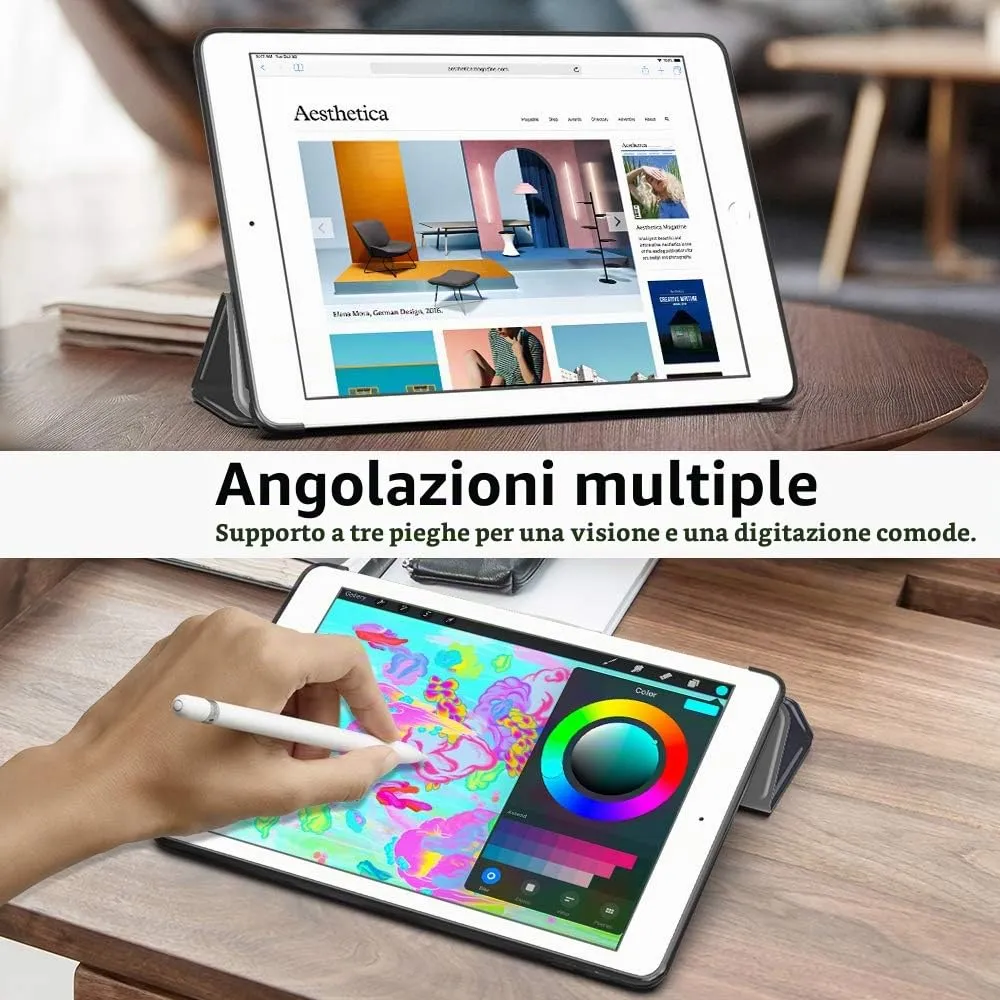 MoKo Cover per iPad 9a/8a/7a Gen 10.2" (2021/2020/2019), Grigio Siderale - immagine 5