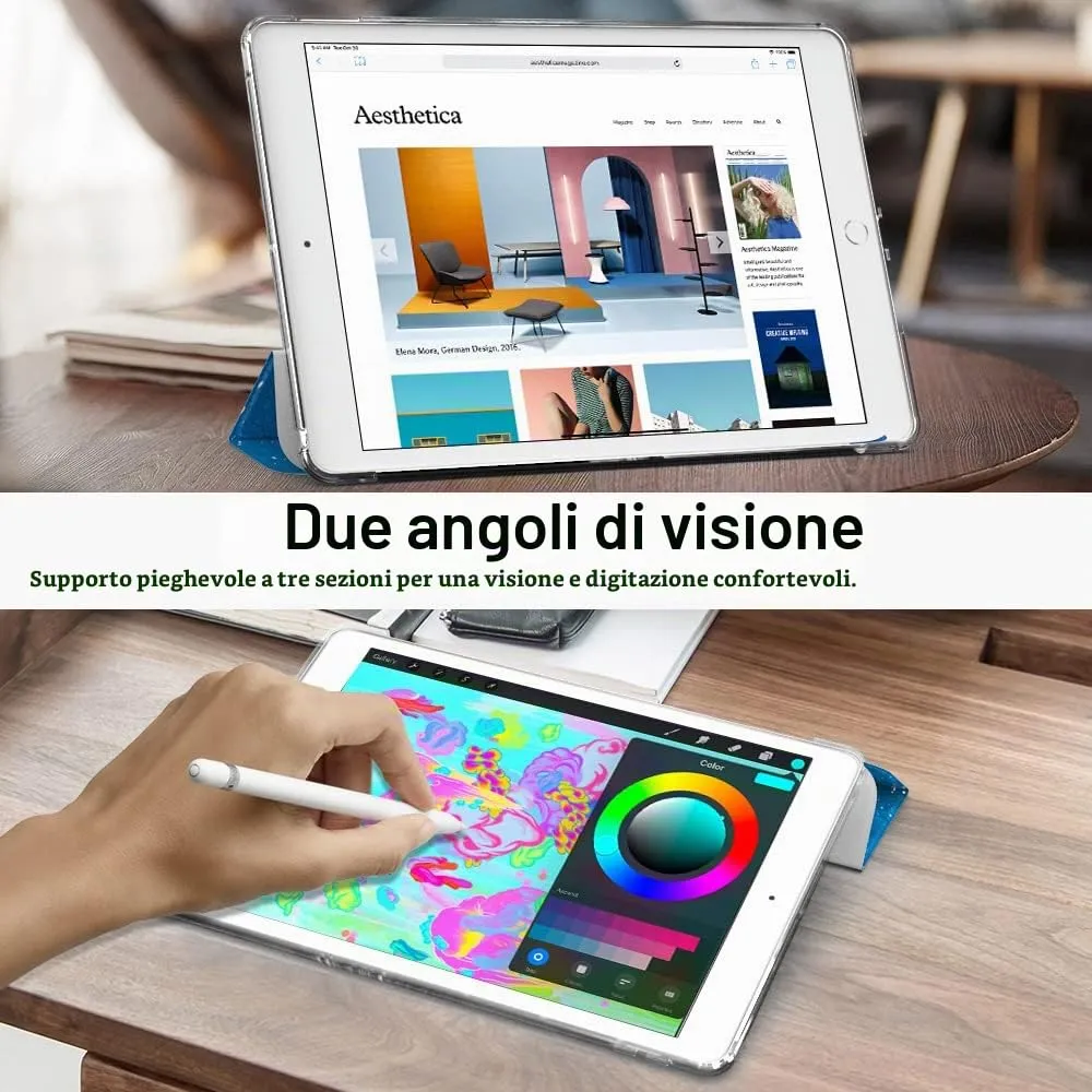 MoKo Cover for iPad 9th/8th/7th Gen 10.2" (2019-2021), Cielo Stellato Blu - immagine 5