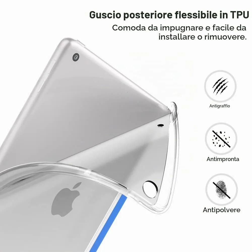 MoKo Cover for iPad 7th, 8th, 9th Gen 10.2" (2019-2021), Onda Blu - immagine 6