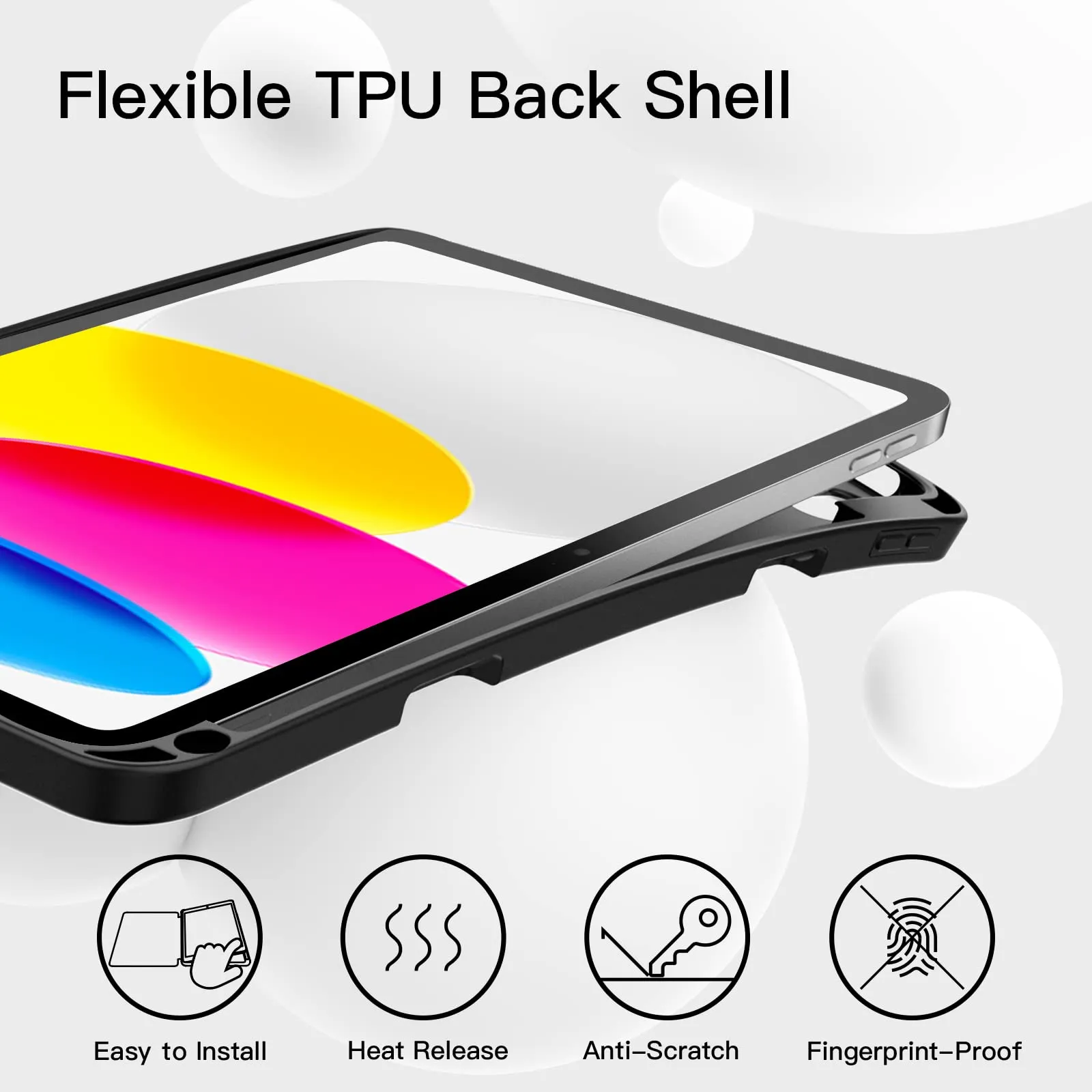 JETech Custodia per iPad 11ª/10ª Gen, Nero - immagine 3