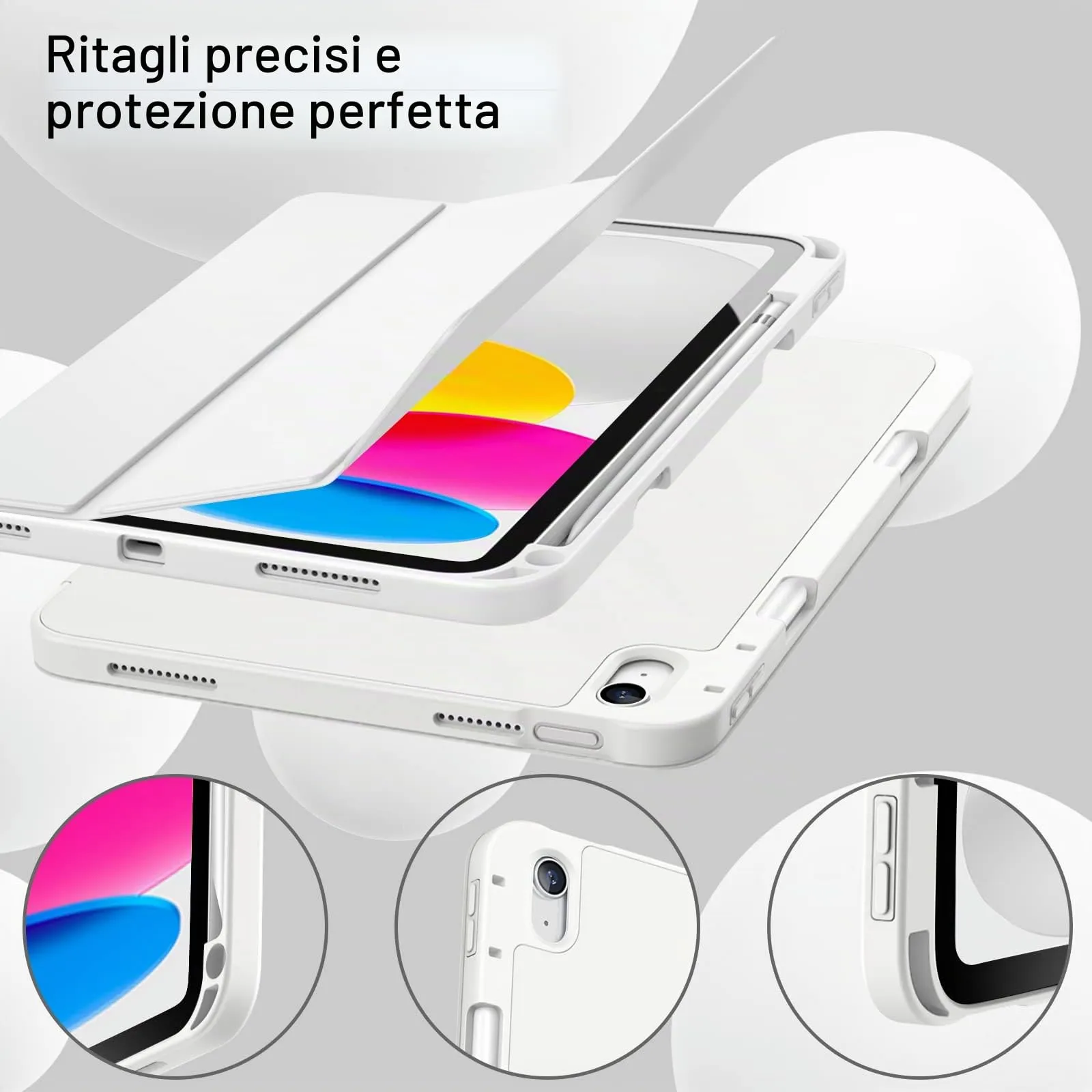 JETech Custodia per iPad (A16) 11ª/10ª Gen, Bianco - immagine 8
