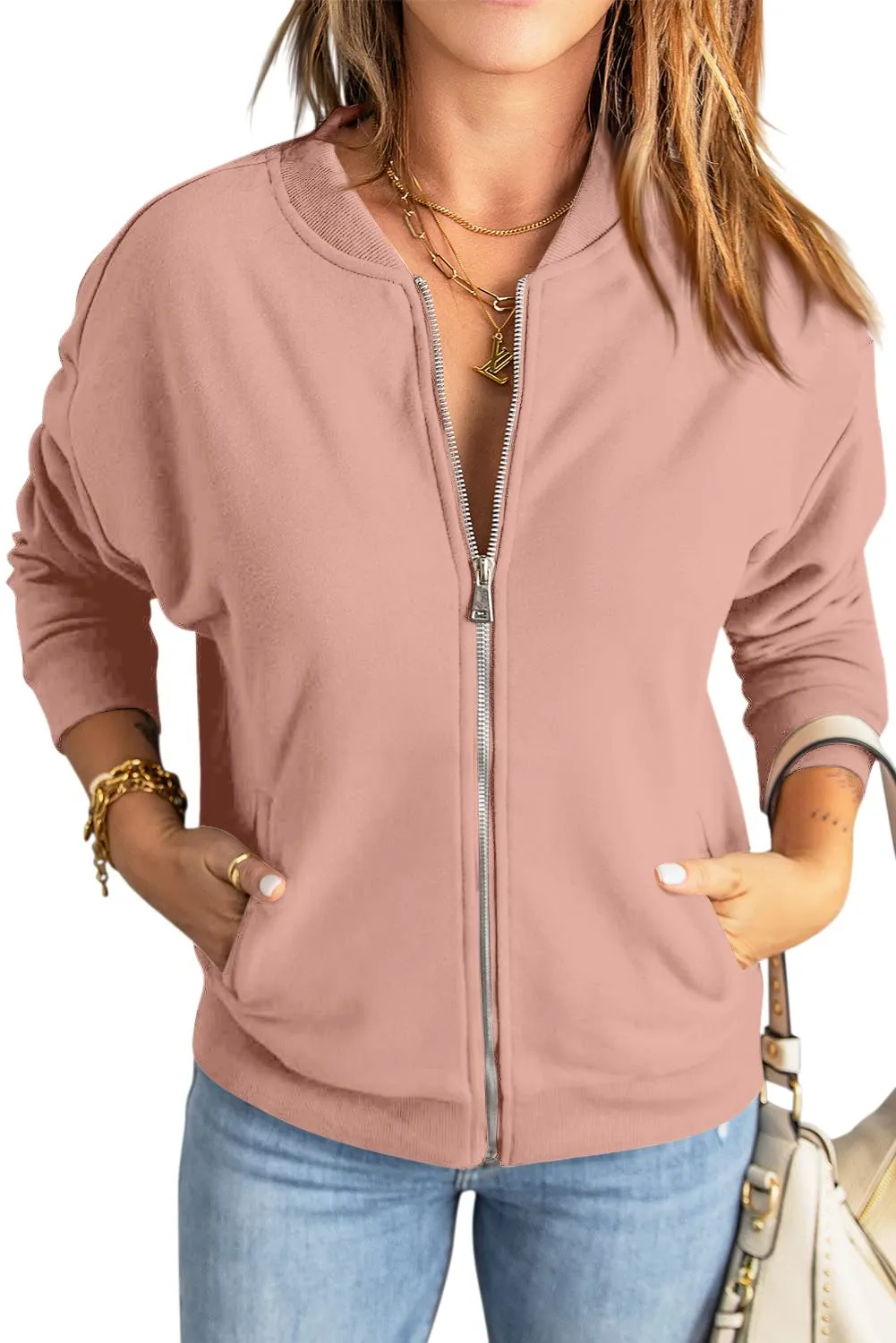 GeGekoko Felpa Donna con Zip e Tasche, Giacca Sportiva Lunga Hoodie Sweatshirt - immagine 2