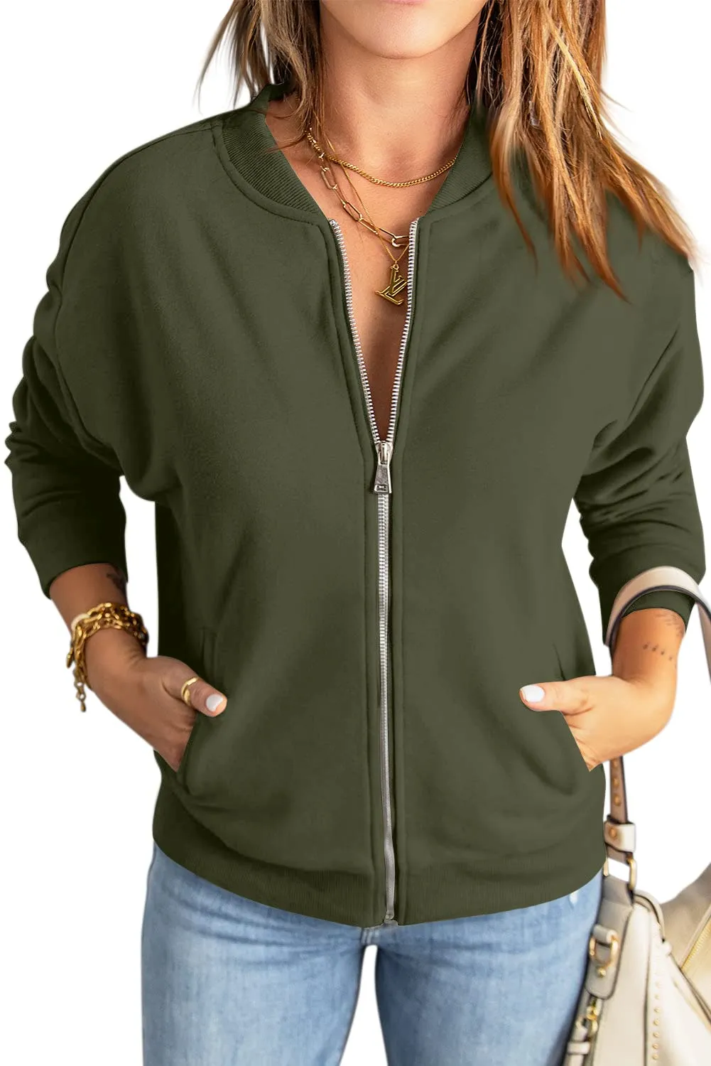 GeGekoko Felpa Donna con Zip e Tasche, Giacca Sportiva Lunga, Hoodie Sweatshirt - immagine 2