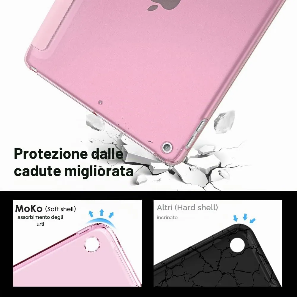 MoKo Cover for iPad 9th/8th/7th Gen 10.2" (2021/2020/2019), Fiore Rosa - immagine 3