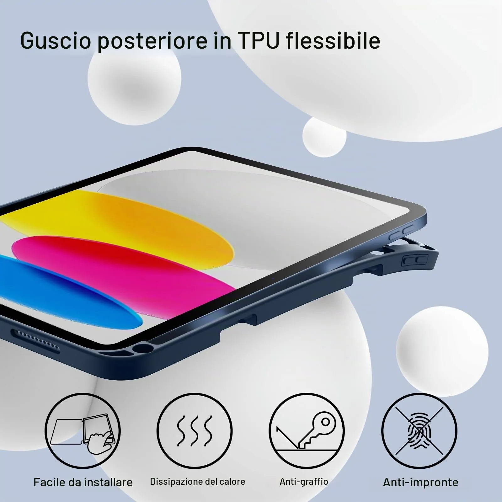 JETech Custodia per iPad 11ª/10ª Gen, Marino Intenso - immagine 3