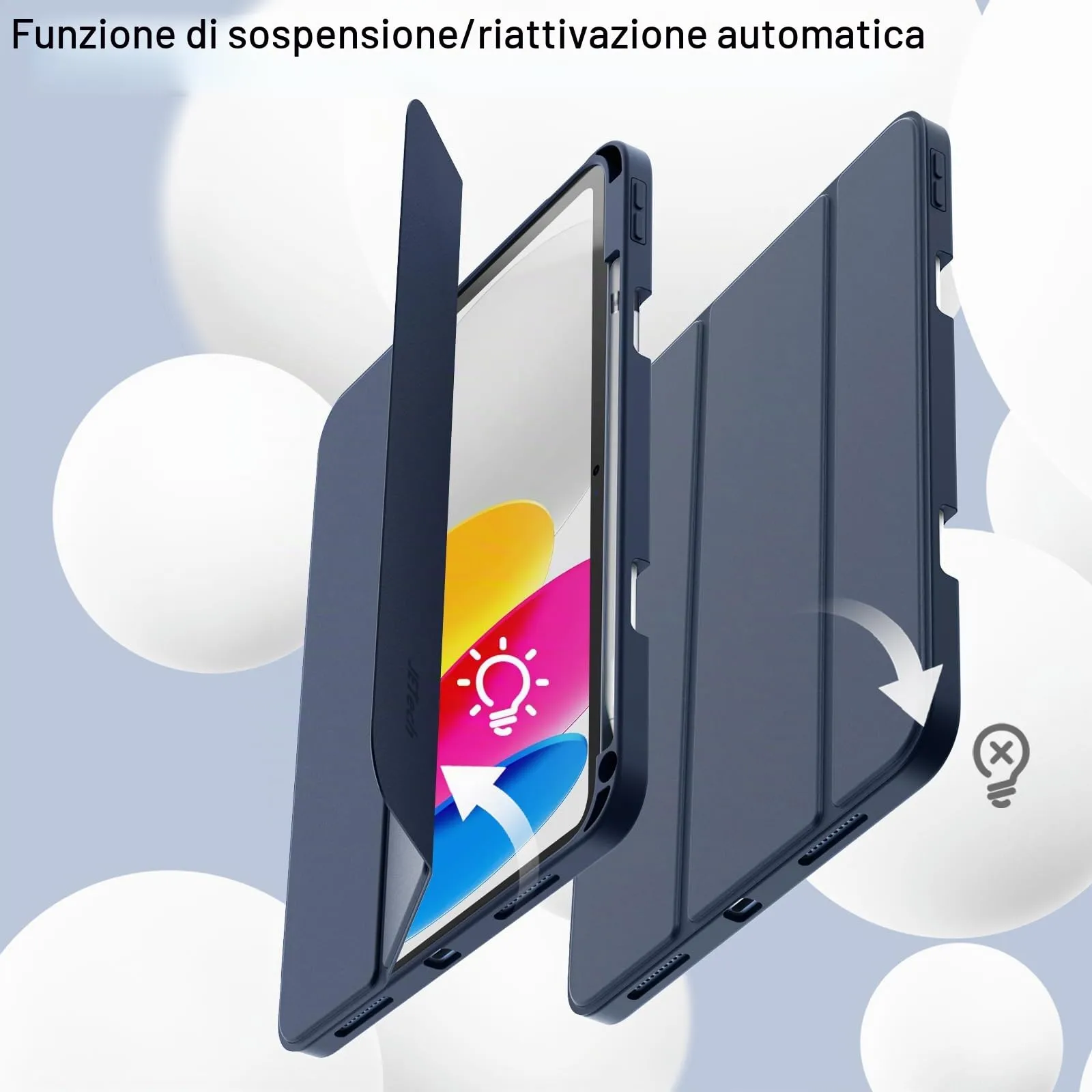 JETech Custodia per iPad 11ª/10ª Gen, Marino Intenso - immagine 6