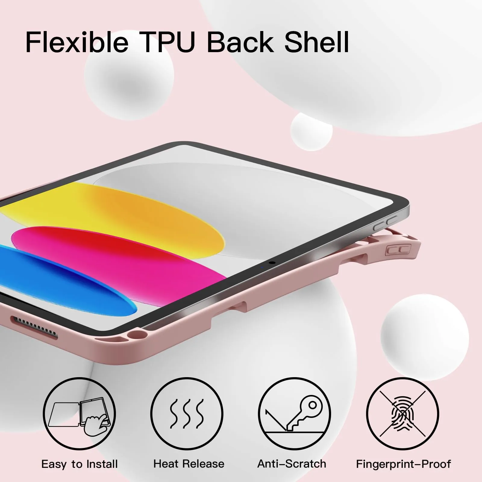 JETech Custodia per iPad 11ª/10ª Gen, Oro Rosa - immagine 3