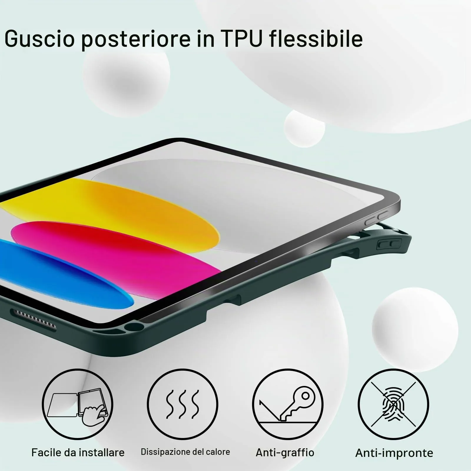 JETech Custodia per iPad 11ª/10ª Gen, Verde Nebbioso - immagine 3