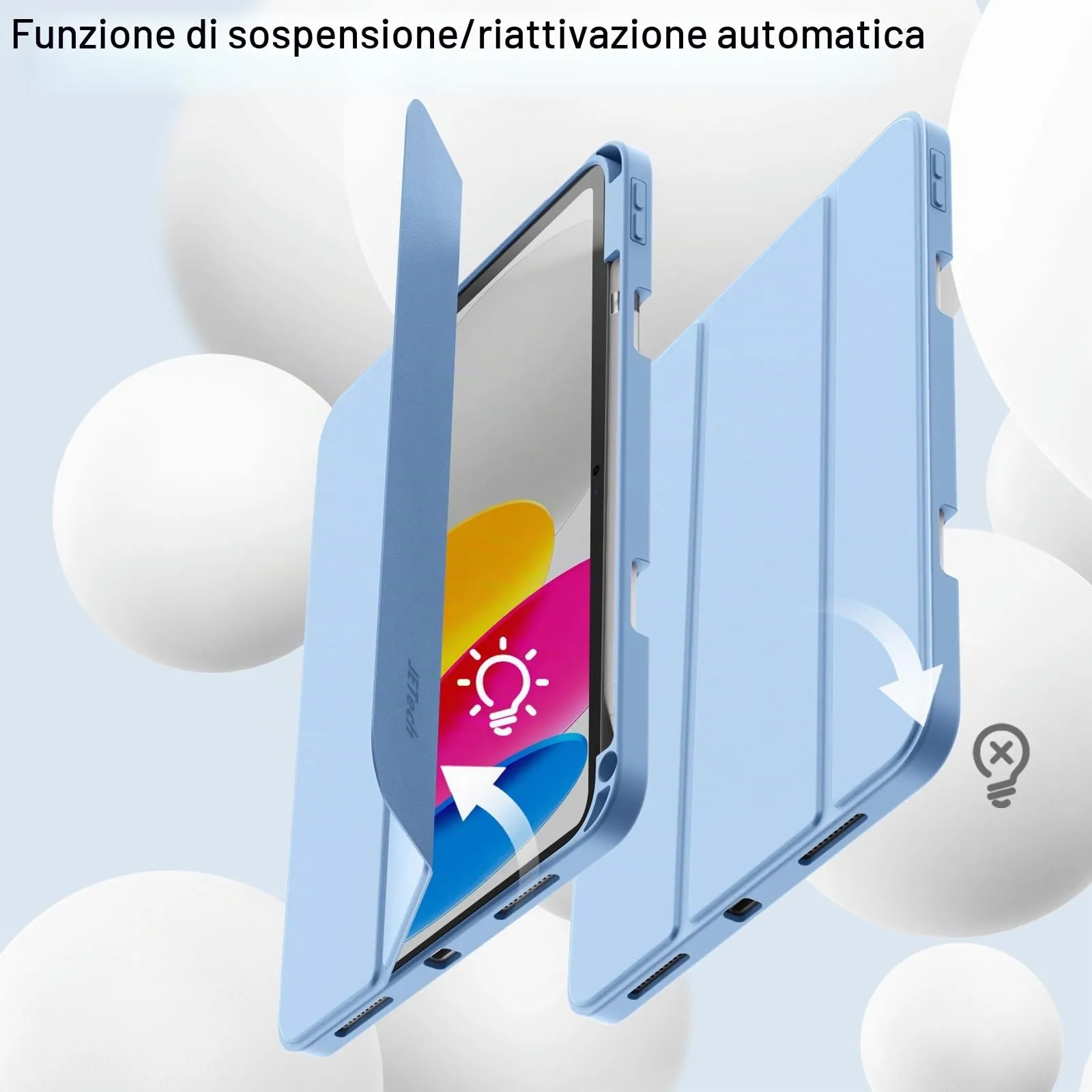JETech Custodia per iPad 11ª/10ª Gen, Cielo Blu - immagine 6