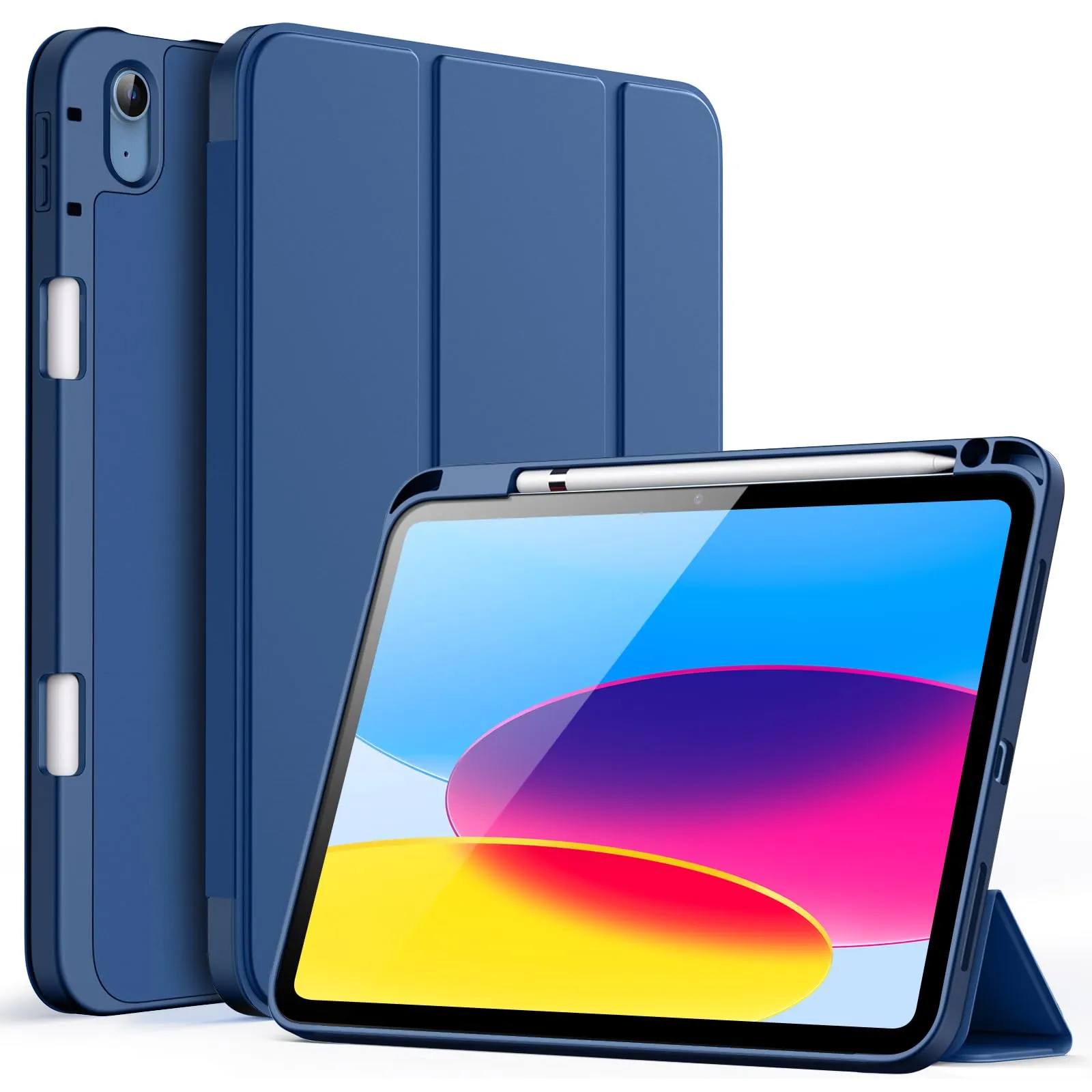 JETech Custodia per iPad 11ª/10ª Gen, Navy - immagine 1