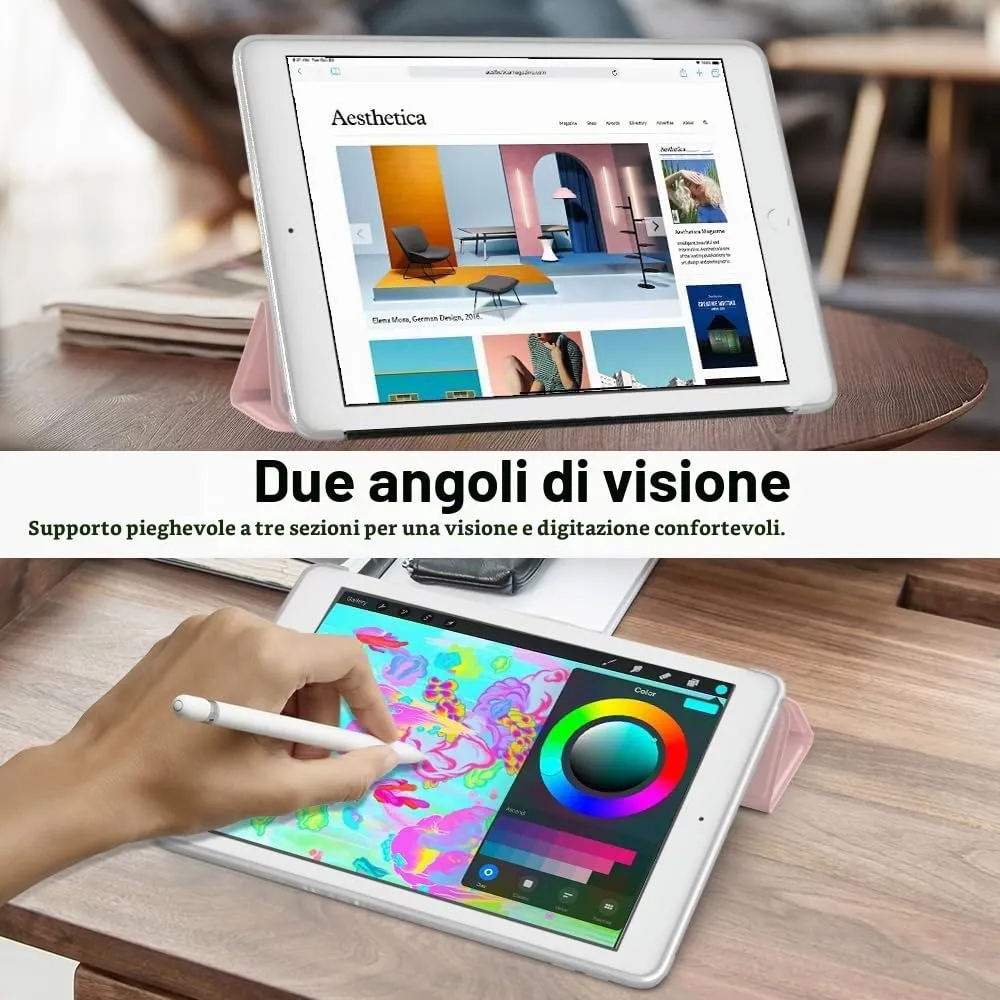 MoKo Cover for iPad 9th/8th/7th Gen 10.2" (2019-2021), Rosa Trasparente - immagine 5