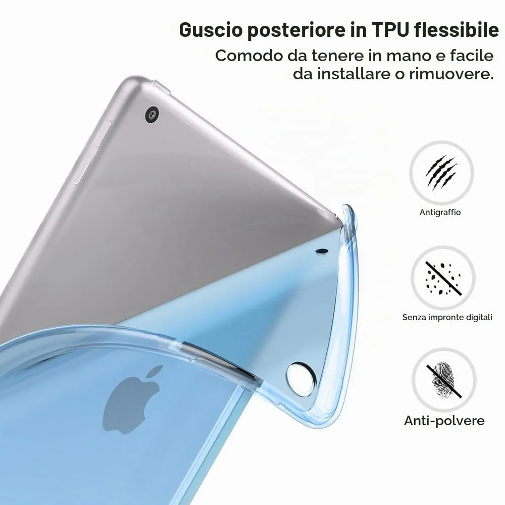 MoKo Cover per iPad 9a/8a/7a Gen 10,2" (2021/2020/2019), Blu Nebbioso - immagine 6