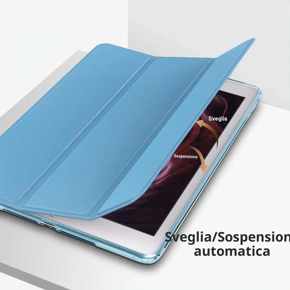 MoKo Cover per iPad 9a/8a/7a Gen 10,2" (2021/2020/2019), Blu Nebbioso - immagine 7