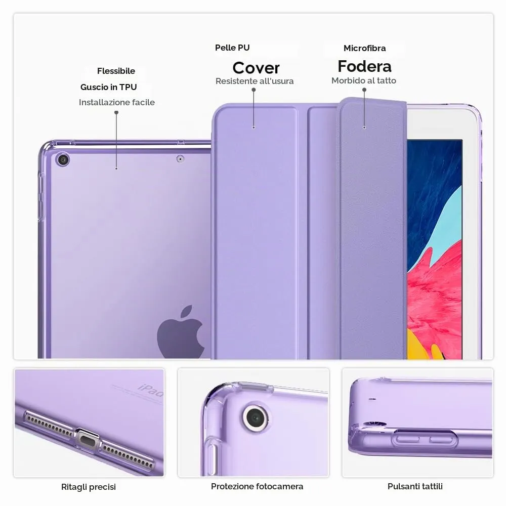 MoKo Cover for iPad 9th/8th/7th Gen 10.2" (2021/2020/2019), Lilla - immagine 4