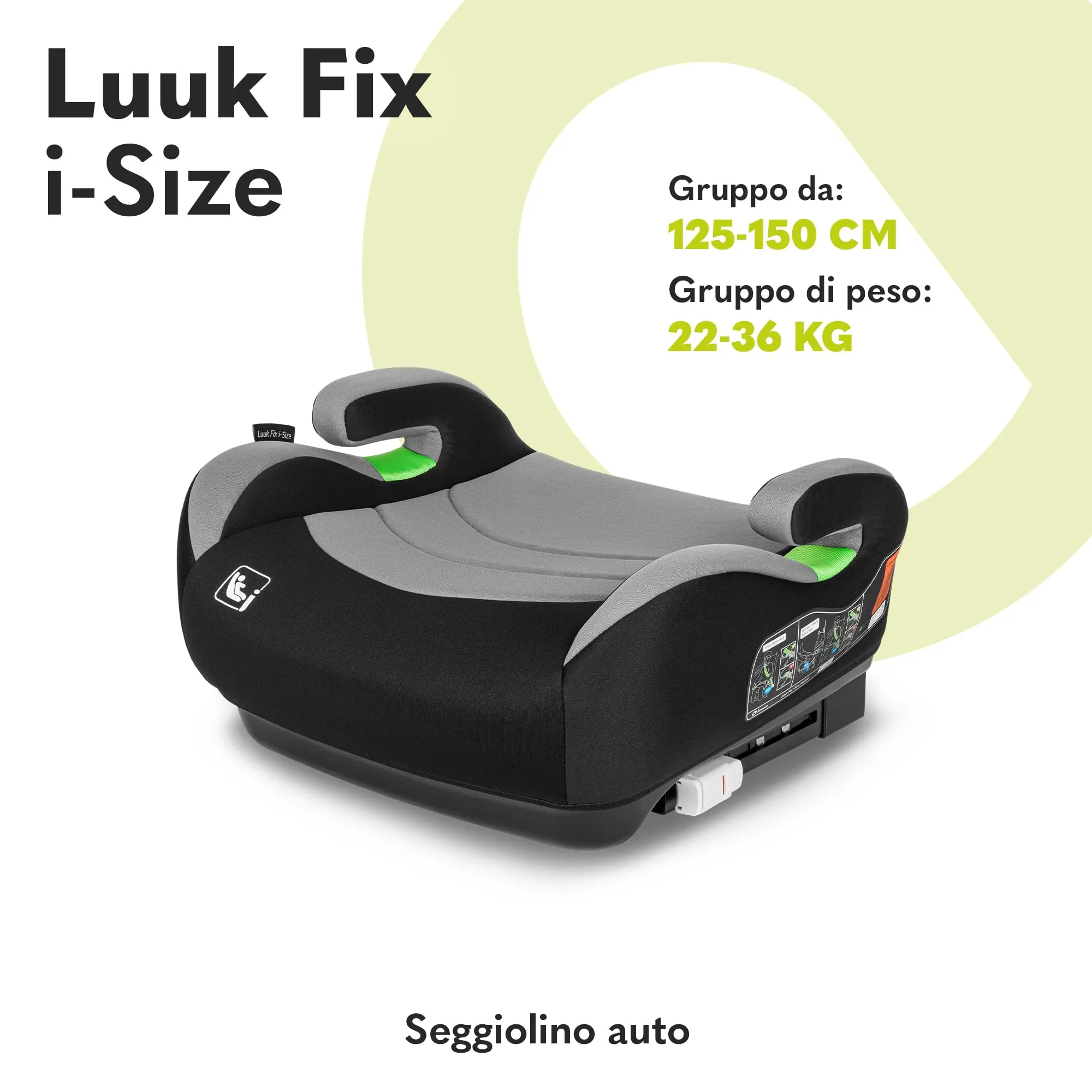 Lionelo Luuk Fix i-Size Rialzo Auto ISOFIX 125-150 cm - immagine 2