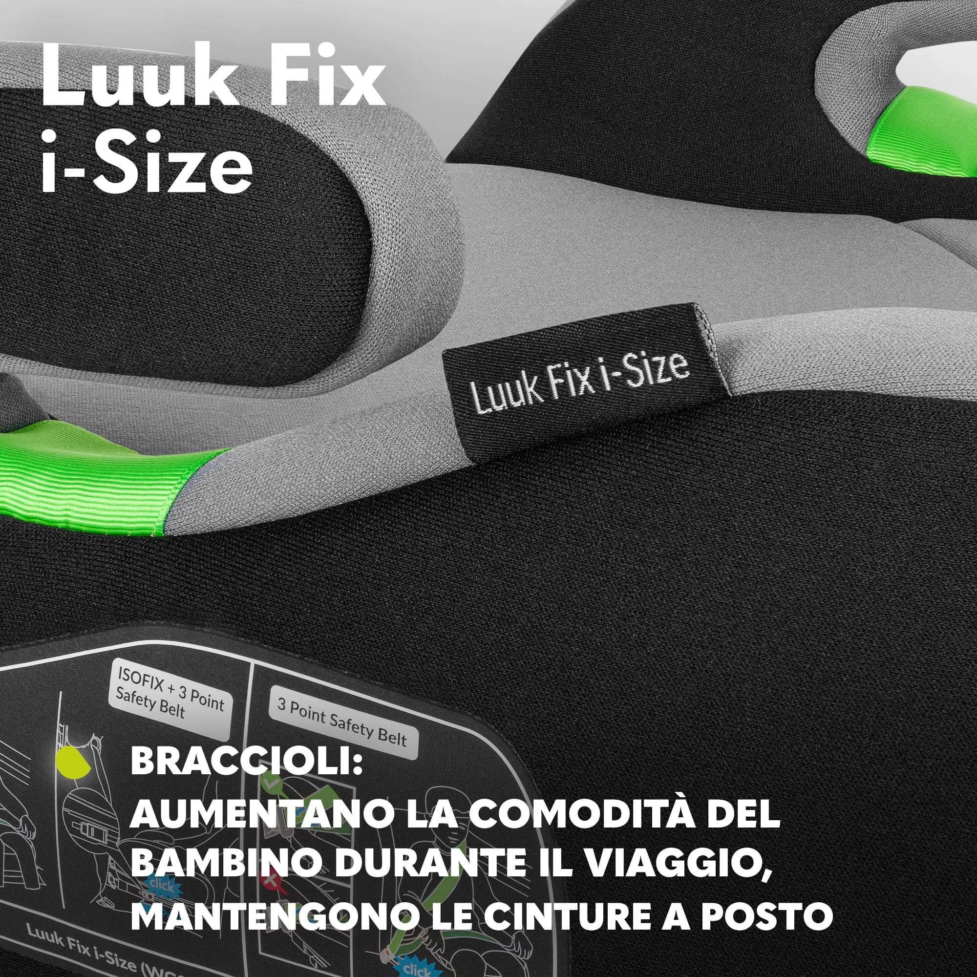 Lionelo Luuk Fix i-Size Rialzo Auto ISOFIX 125-150 cm - immagine 3