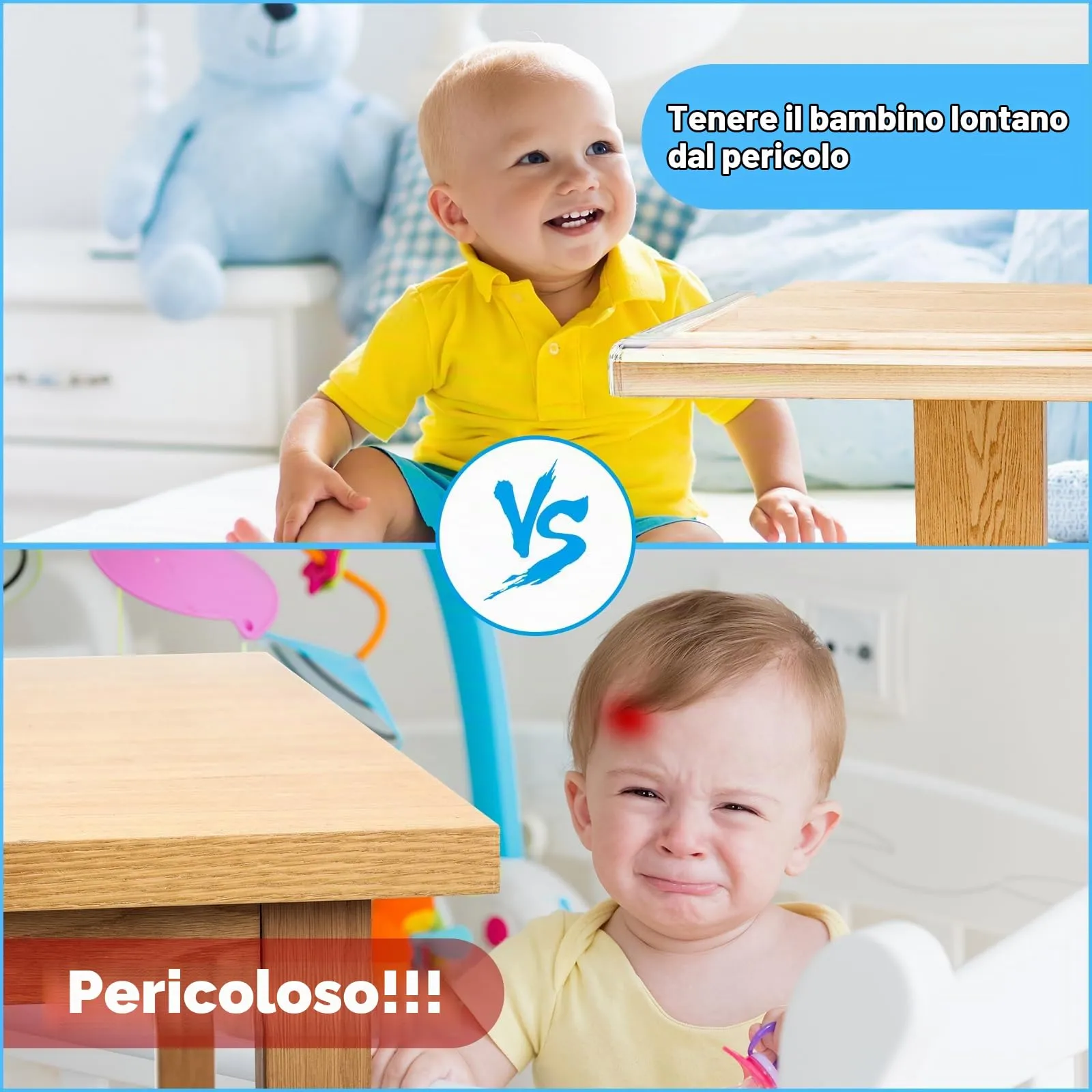 Vicloon Paraspigoli per Bambini, 5m Trasparenti in PVC, Protezione Angoli Autoadesiva Extra Spessa per Mobili e Tavoli - immagine 3