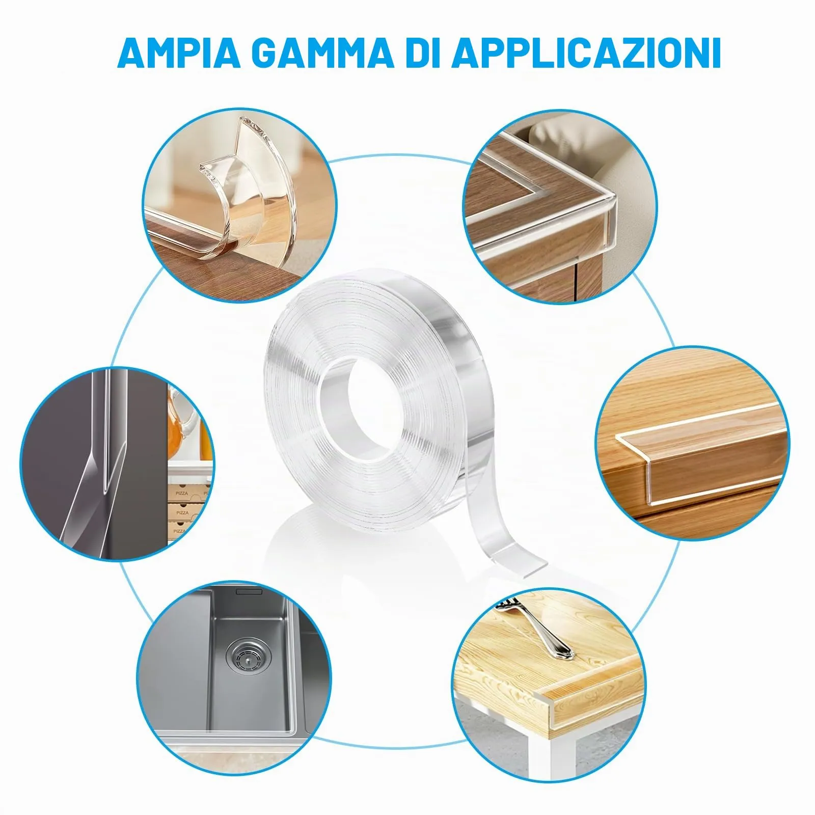 Vicloon Paraspigoli per Bambini, 5m Trasparenti in PVC, Protezione Angoli Autoadesiva Extra Spessa per Mobili e Tavoli - immagine 7