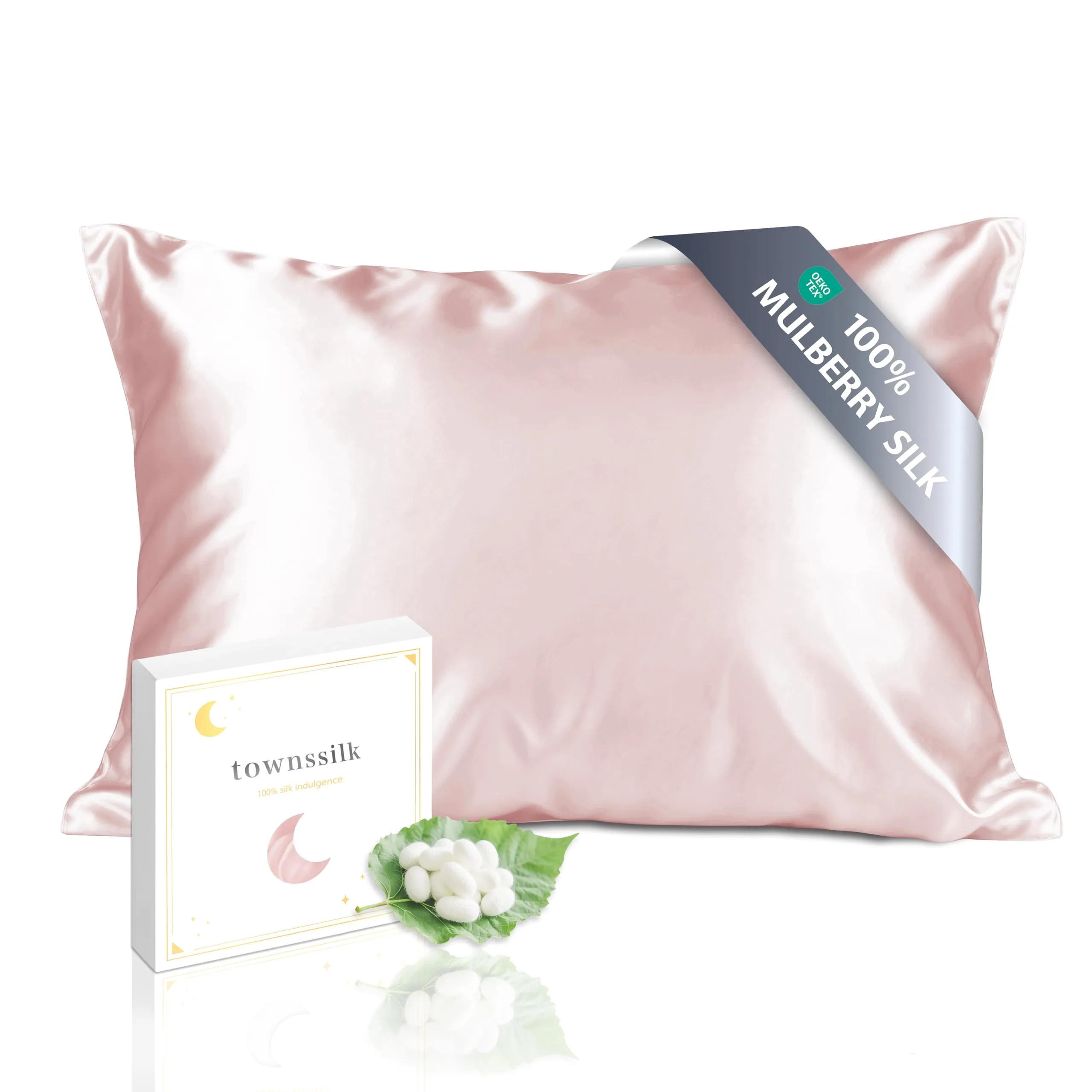 townssilk Federa in seta di gelso 19 Momme, 50x90cm, Rosa polveroso - immagine 1