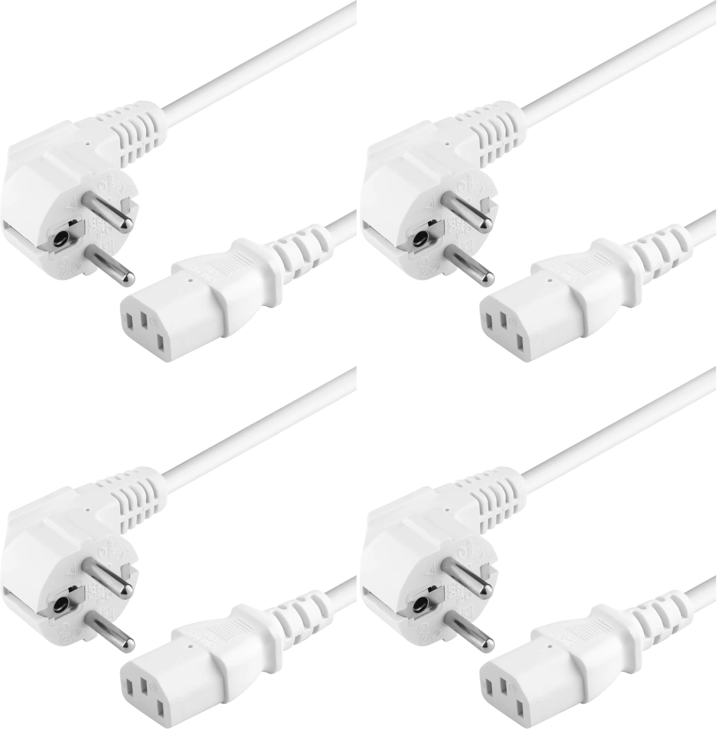 PremiumCord Cavo di Alimentazione IEC 320 C13, 230V, 5 m, Bianco (Confezione da 4) - immagine 1