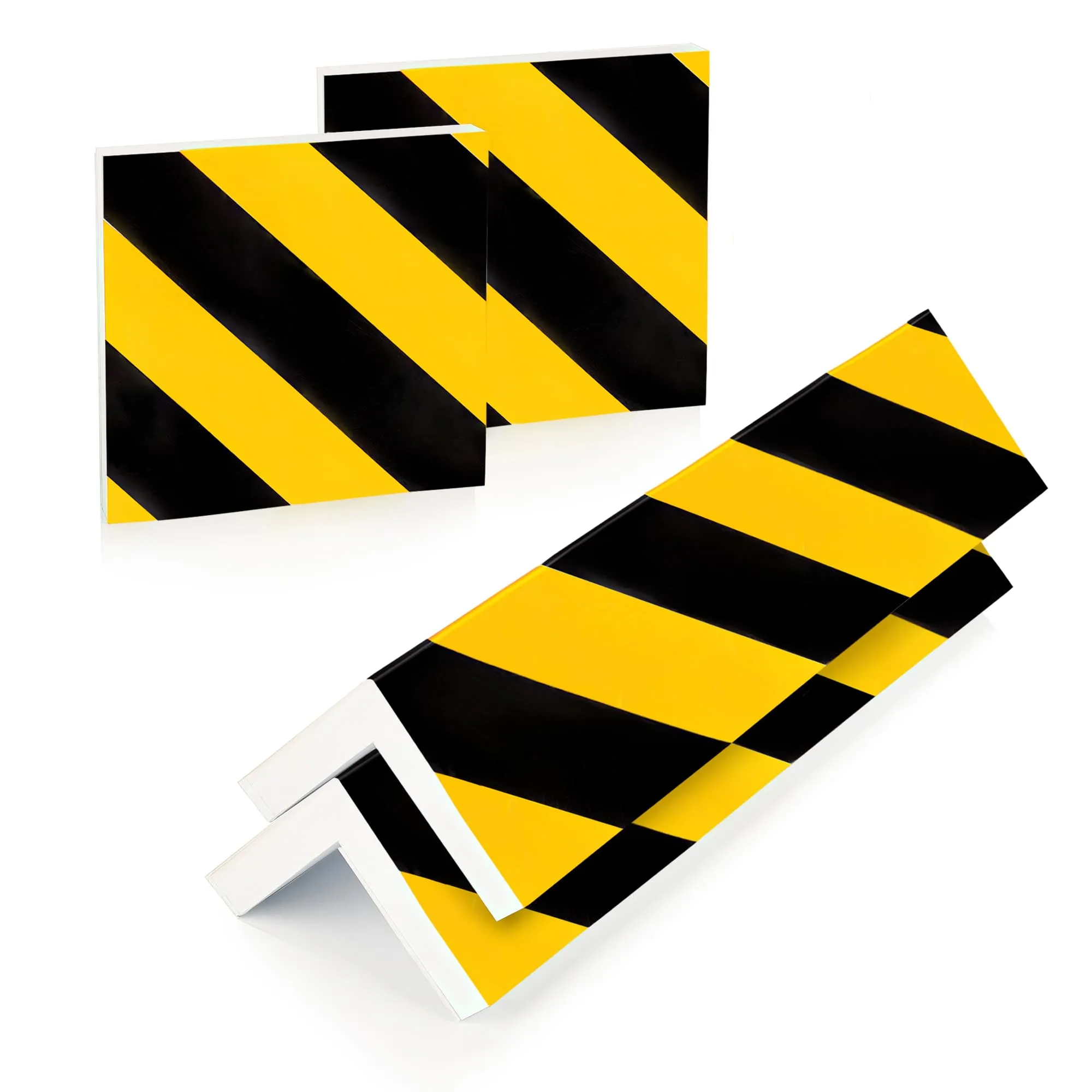 NURADA Paracolpi Garage Protezione Portiere Auto, Pack 5, Giallo (2 unità 40x20x2cm + 2 unità 20x20x2cm) - immagine 1