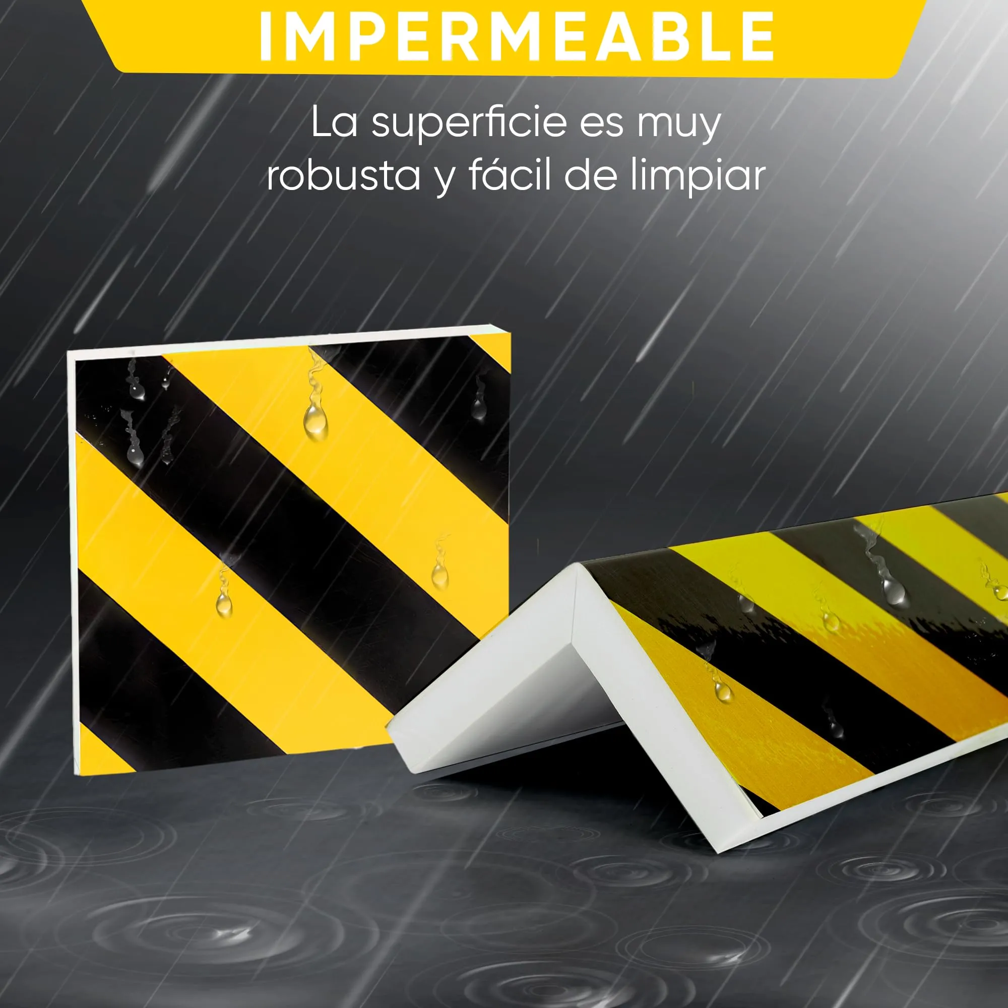 NURADA Paracolpi Garage Protezione Portiere Auto, Pack 5, Giallo (2 unità 40x20x2cm + 2 unità 20x20x2cm) - immagine 4