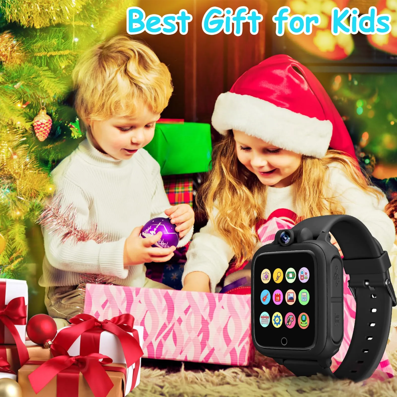 Diswoe Smartwatch per Bambini, 26 Giochi, Contapassi, Calorie, Nero - immagine 6