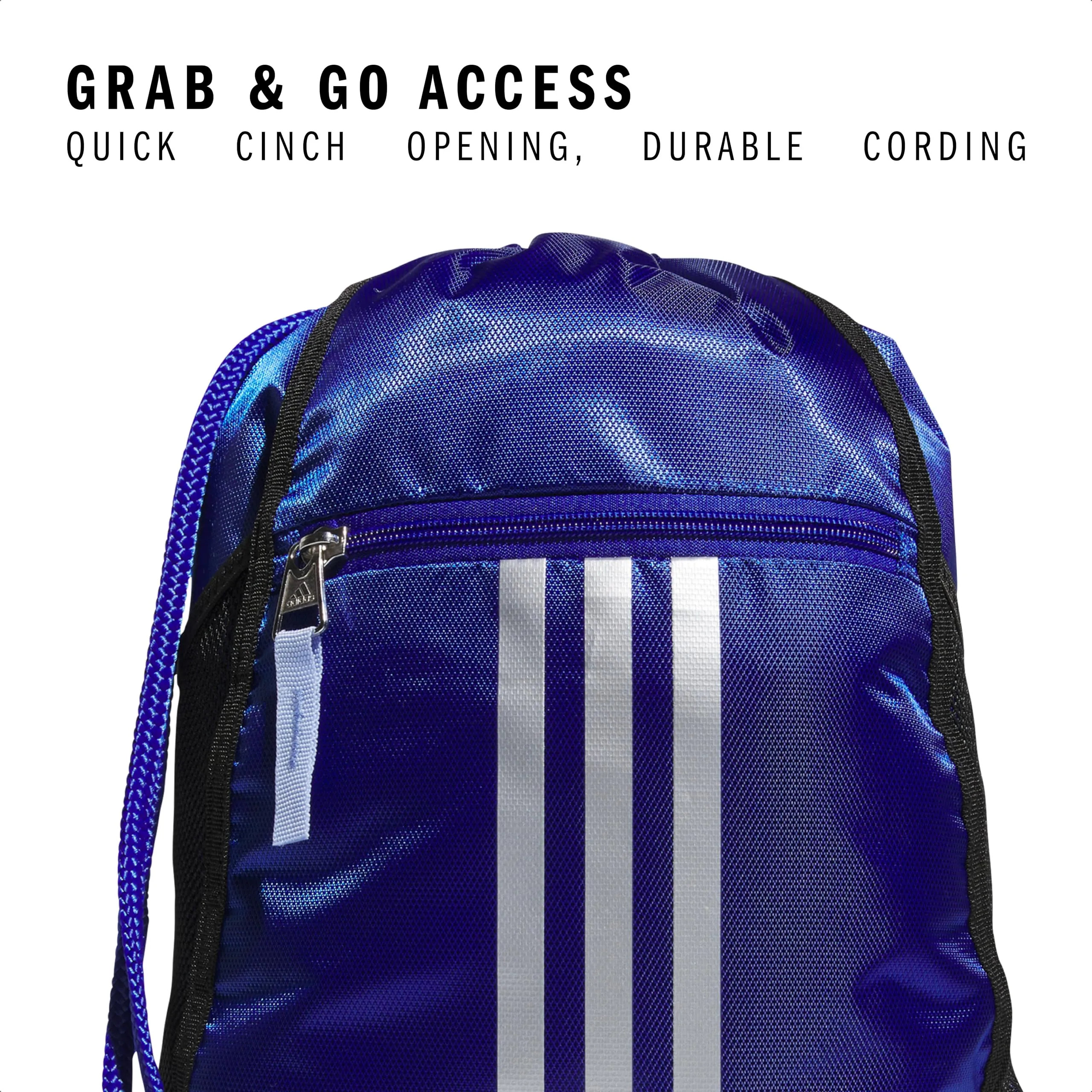 adidas Alliance II Sackpack, Semi Lucido Blu/Argento Metallico/Blu Spark, One Size - immagine 2
