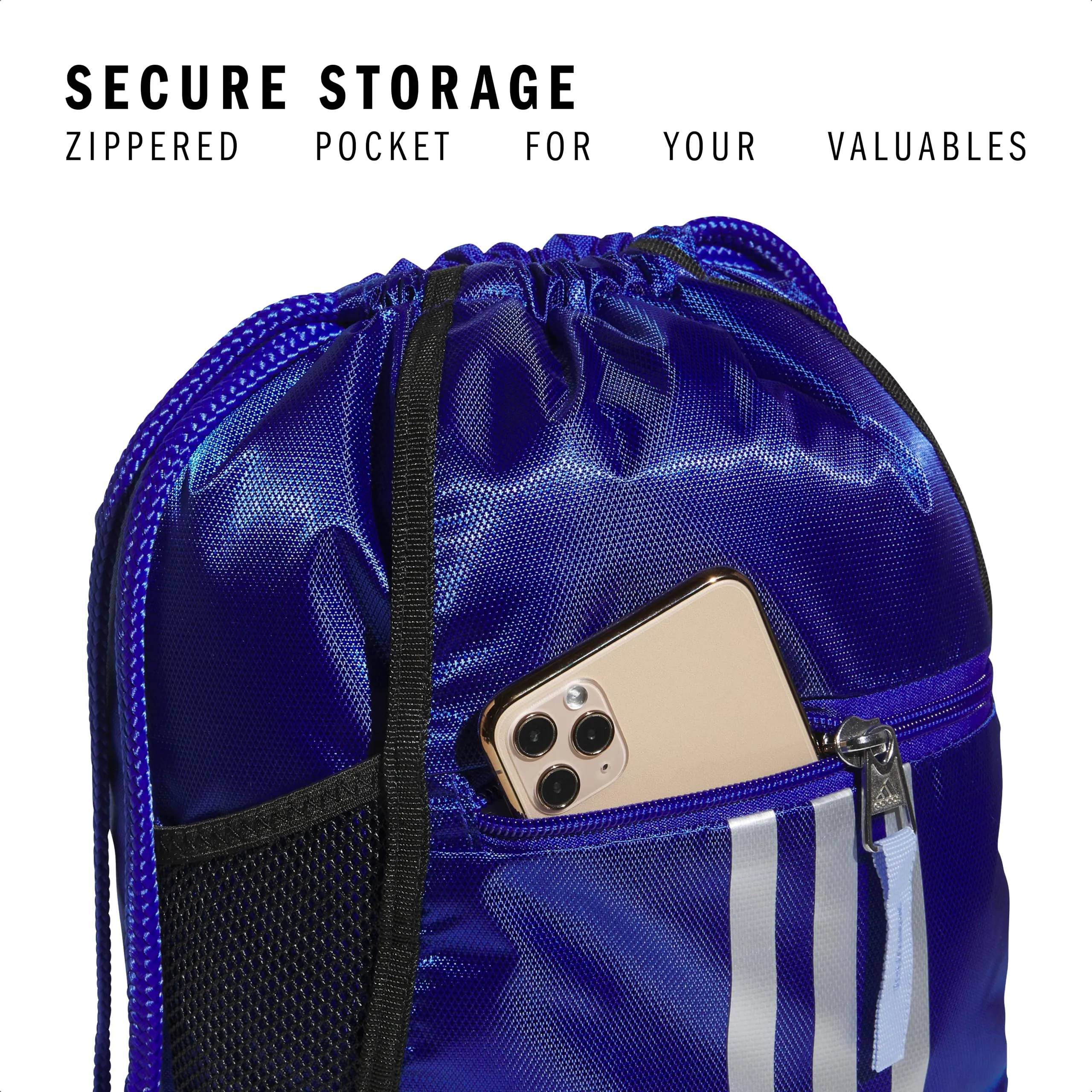 adidas Alliance II Sackpack, Semi Lucido Blu/Argento Metallico/Blu Spark, One Size - immagine 3