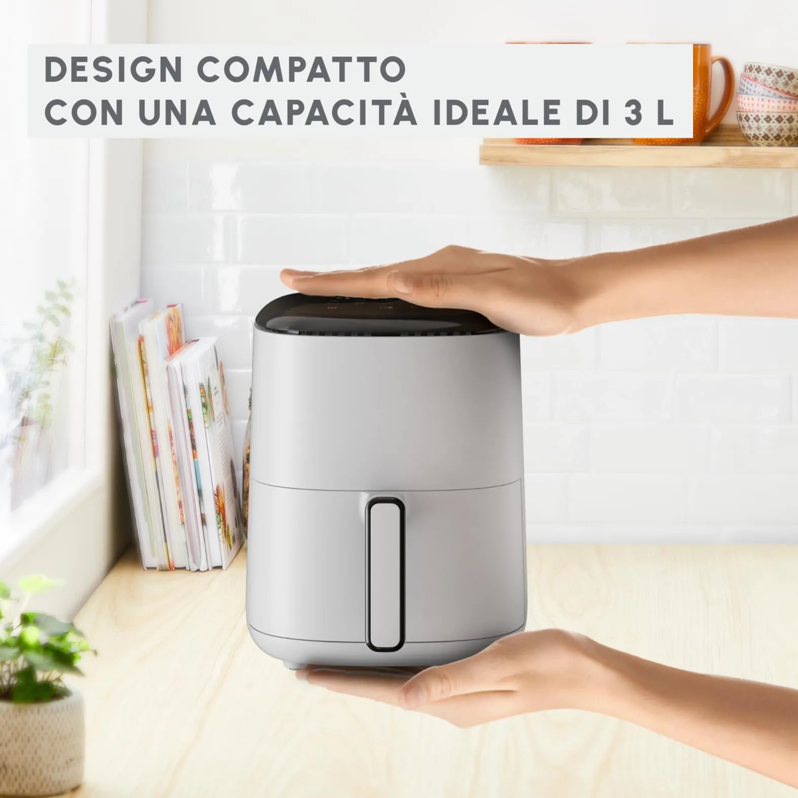 Moulinex Easy Fry Compact Friggitrice ad Aria, 3L, 1300W, 10 Programmi, EZ145A - immagine 3