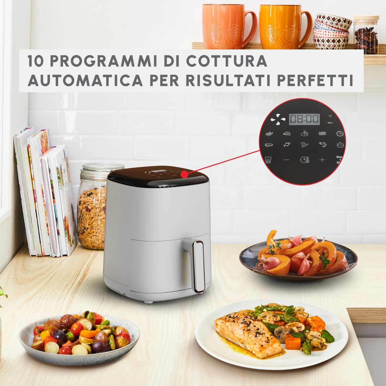 Moulinex Easy Fry Compact Friggitrice ad Aria, 3L, 1300W, 10 Programmi, EZ145A - immagine 6