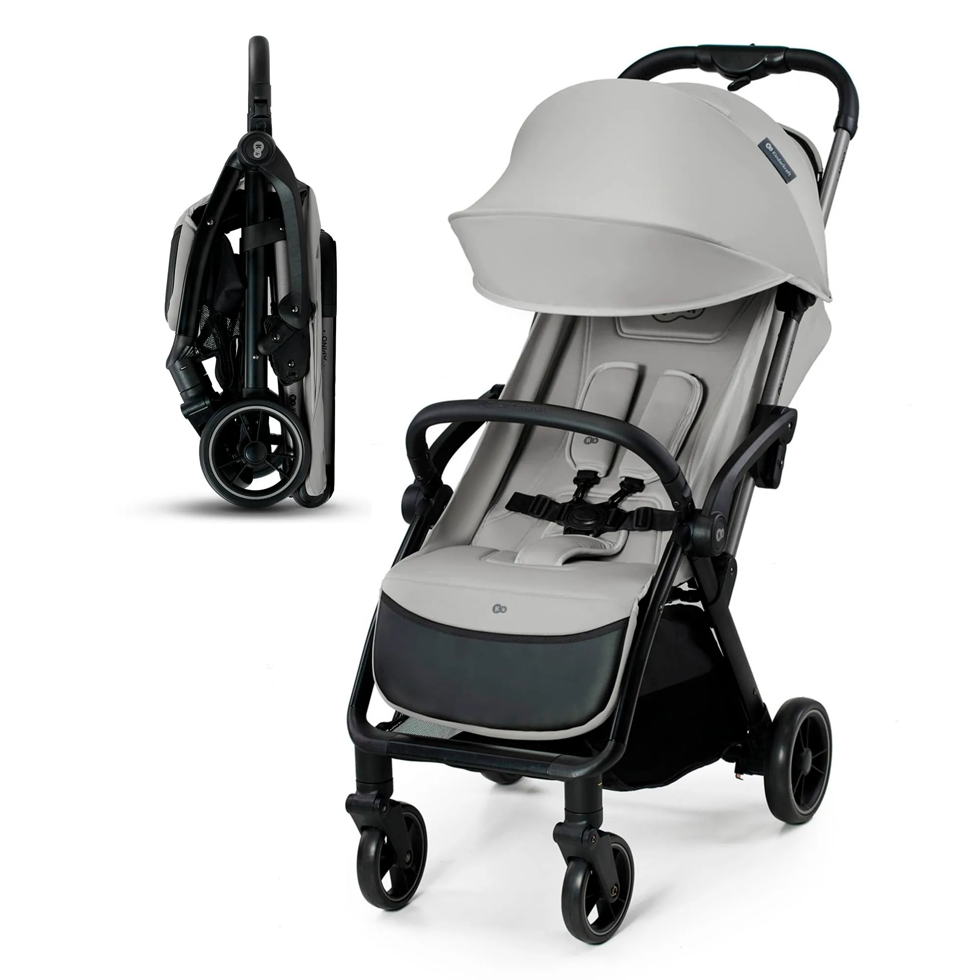 Kinderkraft Apino Passeggino Leggero con Chiusura Automatica, Grigio - immagine 1