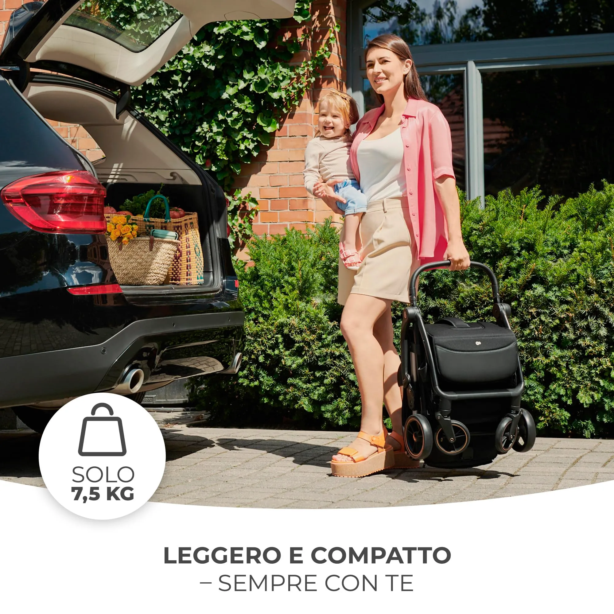 Kinderkraft Apino Passeggino Leggero con Chiusura Automatica, Grigio - immagine 5