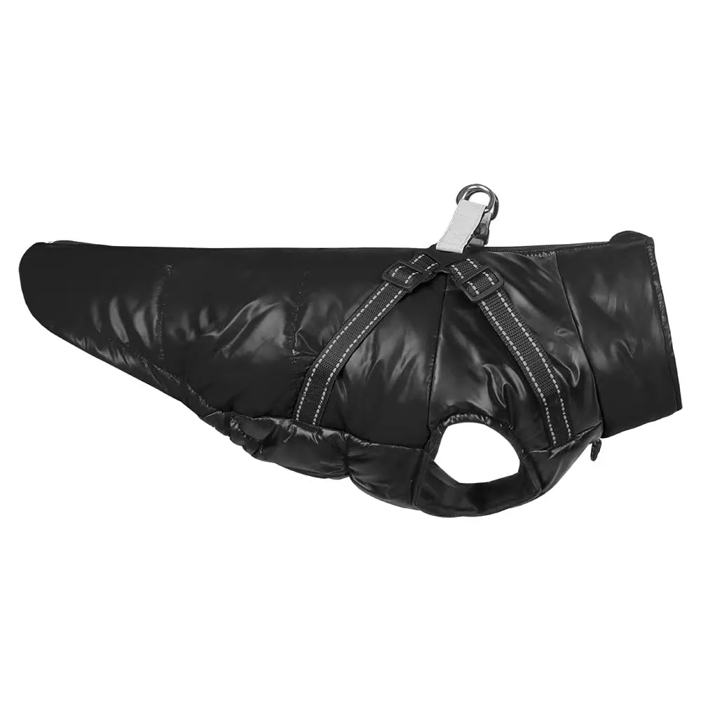 DoggieKit Cappotto Impermeabile e Riflettente per Cani e Gatti in Cotone per Inverno, Taglia S, Nero - immagine 2