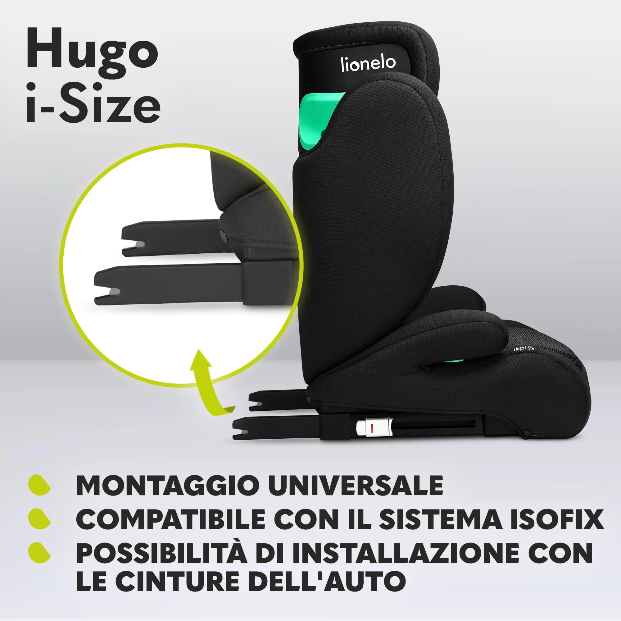 Lionelo Hugo i-Size Seggiolino Auto ISOFIX Gruppo 2-3 100-150cm - immagine 4