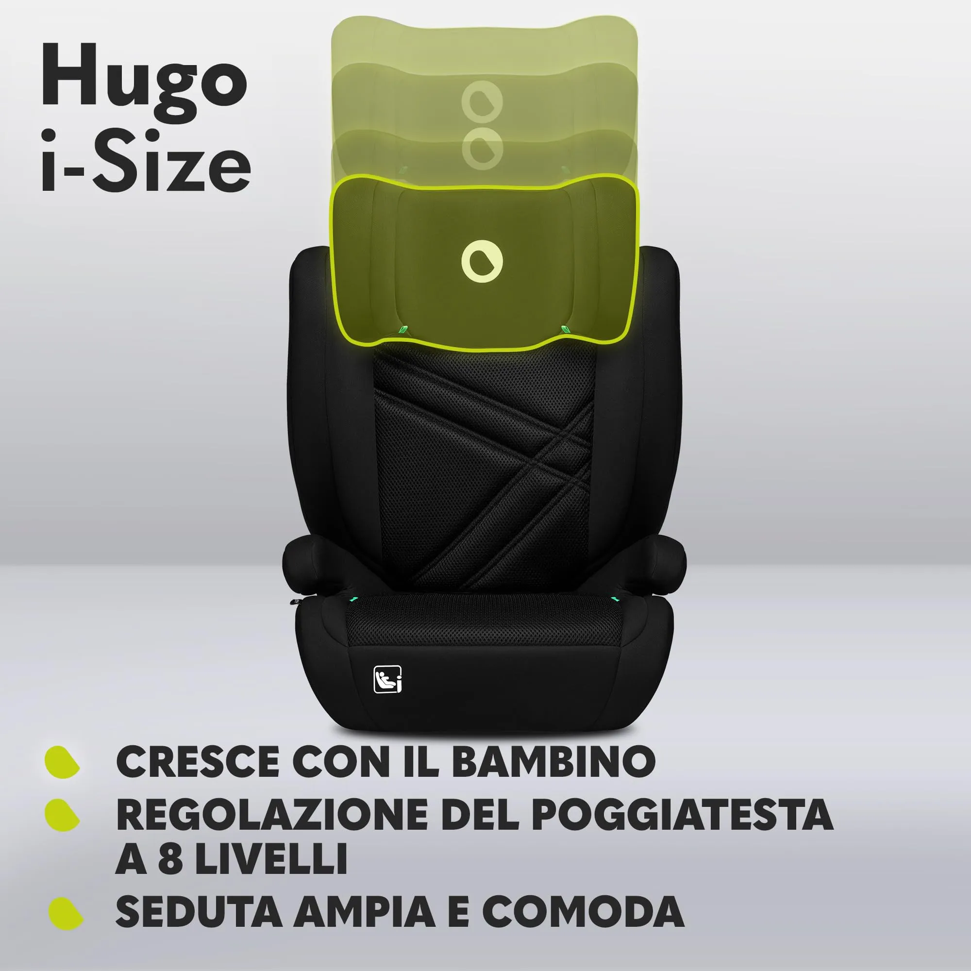 Lionelo Hugo i-Size Seggiolino Auto ISOFIX Gruppo 2-3 100-150cm - immagine 6