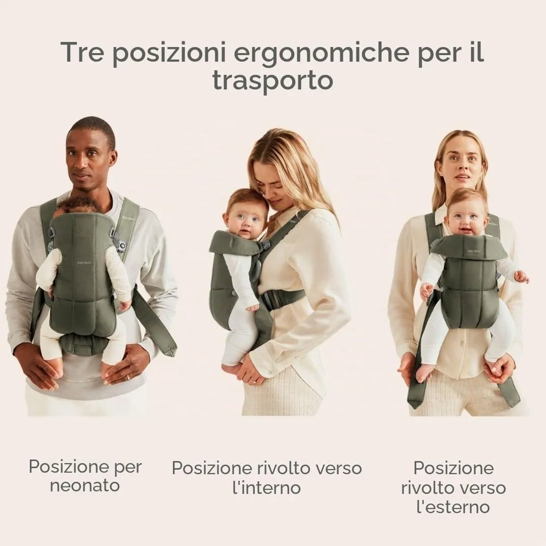 BabyBjörn Marsupio Mini, Tessuto, Verde Scuro - immagine 3